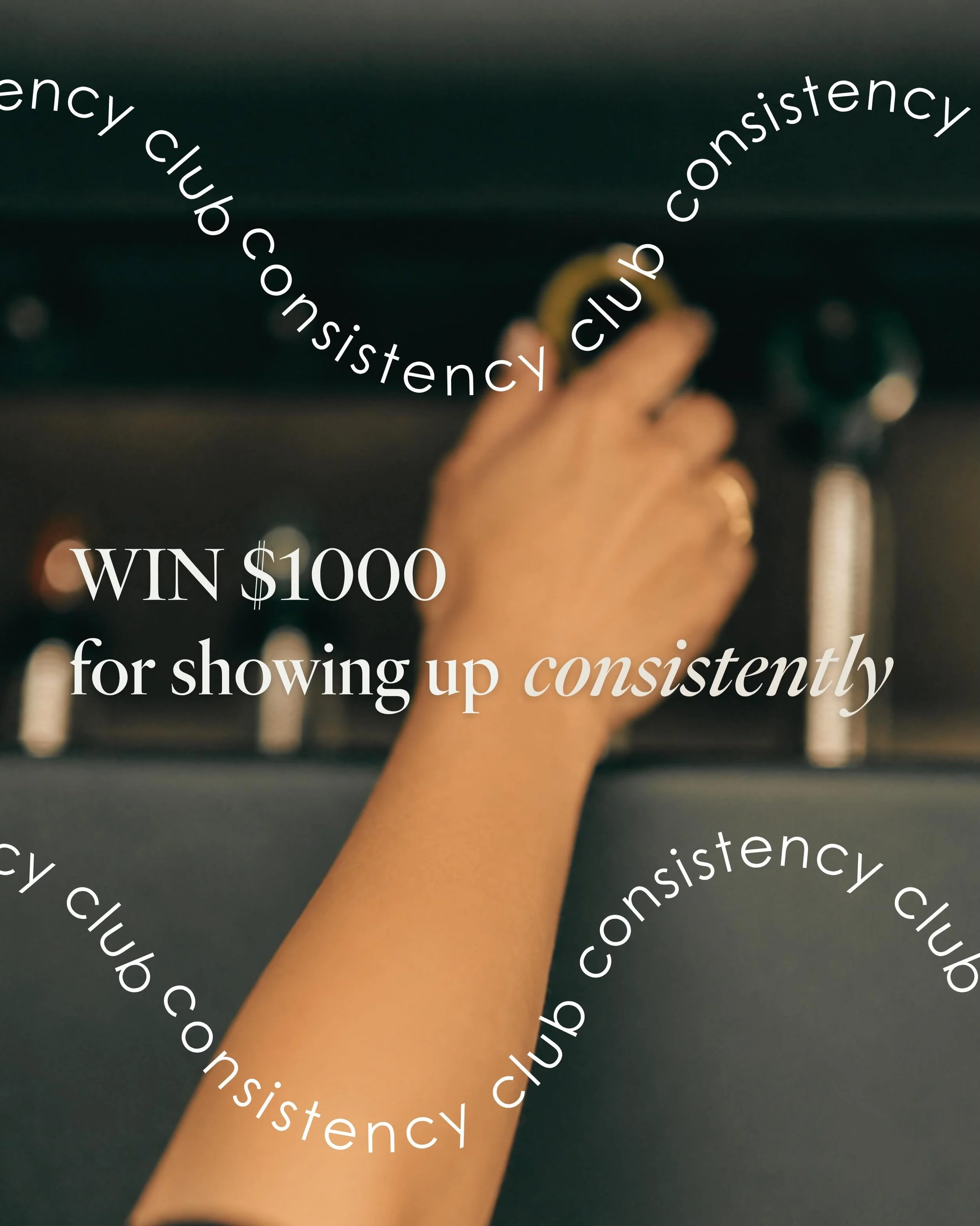 WIN $1000 FOR SHOWING UP CONSISTENTLY 👀

The Consistency Club returns June 1 🤍

8 weeks of reformer, routine &amp; accountability designed to keep you moving through winter.

HOW IT WORKS:
✨ Minimum 2 classes per week
✨ Every class = 1 entry
✨ The 