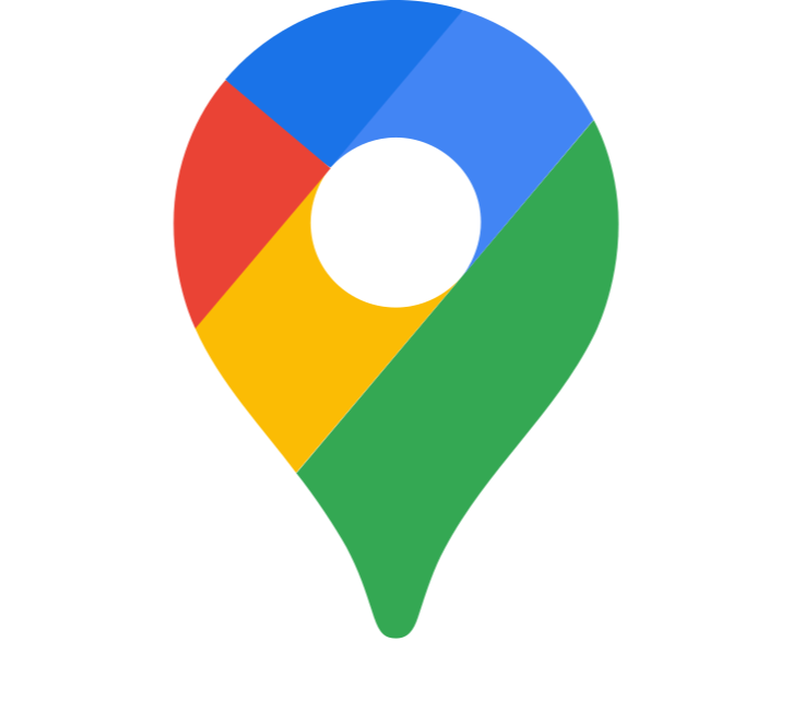 A map pin icon with the colors and logo of Google Maps.