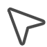 Simple black outline of an arrow pointing to the upper right