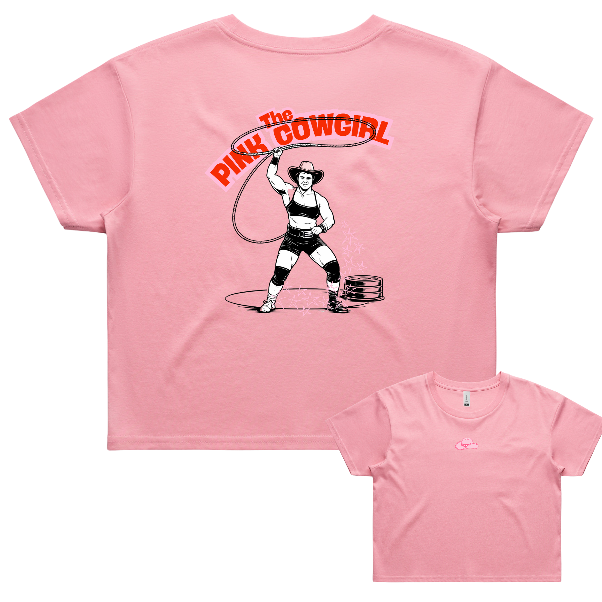 'The Pink Cowgirl' Cropped Tee (Pink)