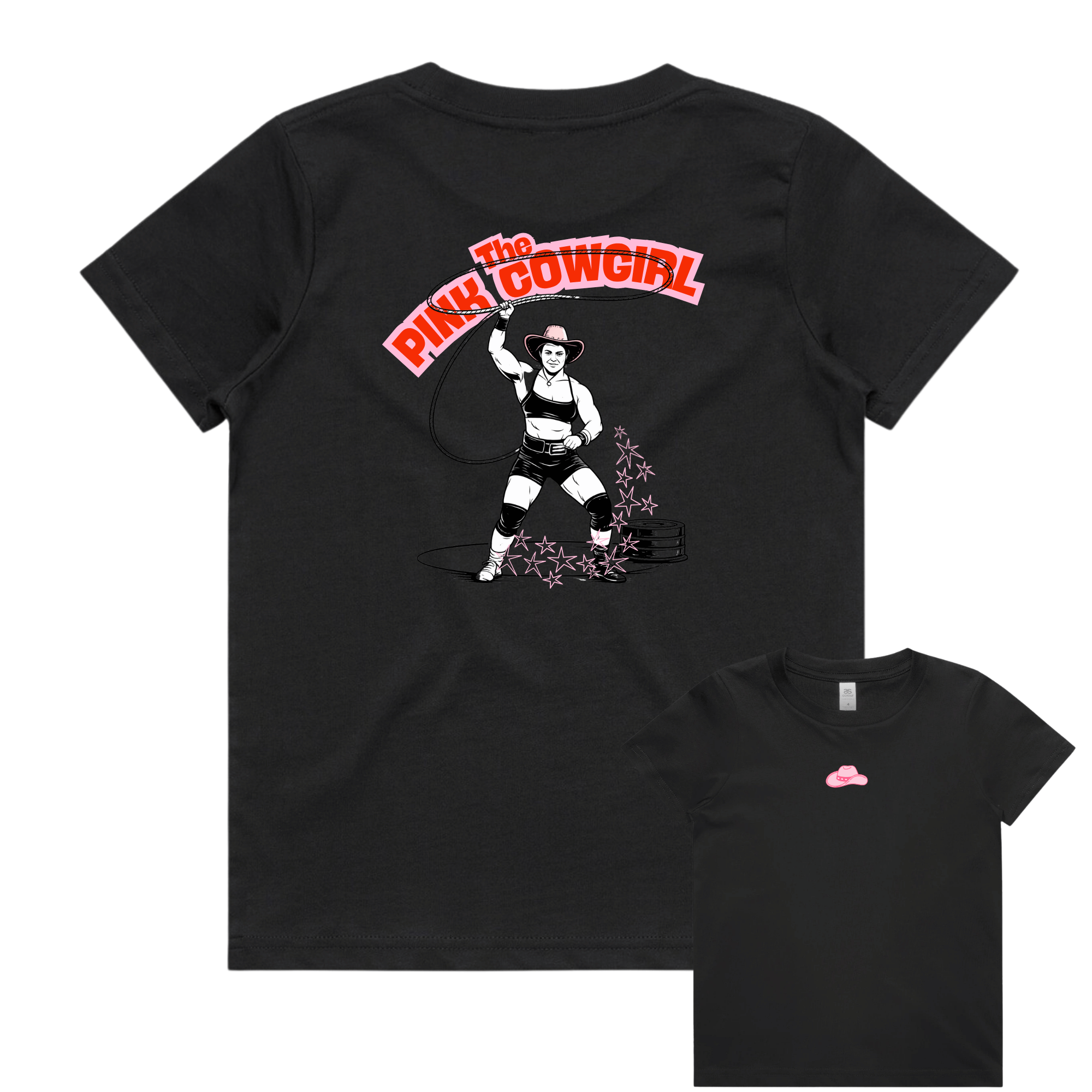 'The Pink Cowgirl' Kids Tee (Black)