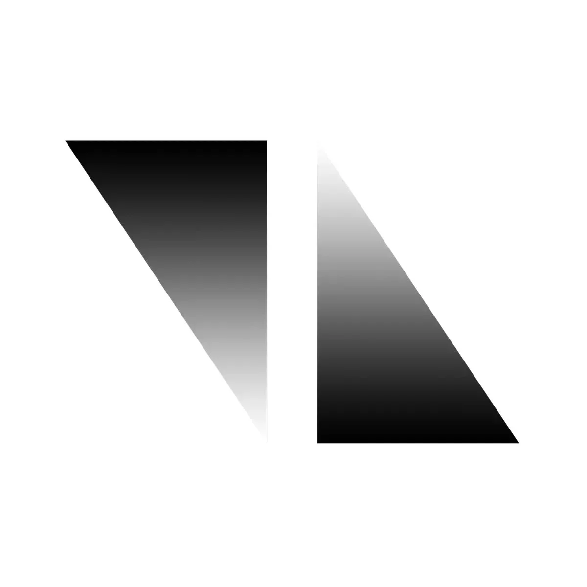 Abstract black and white gradient geometric shapes.