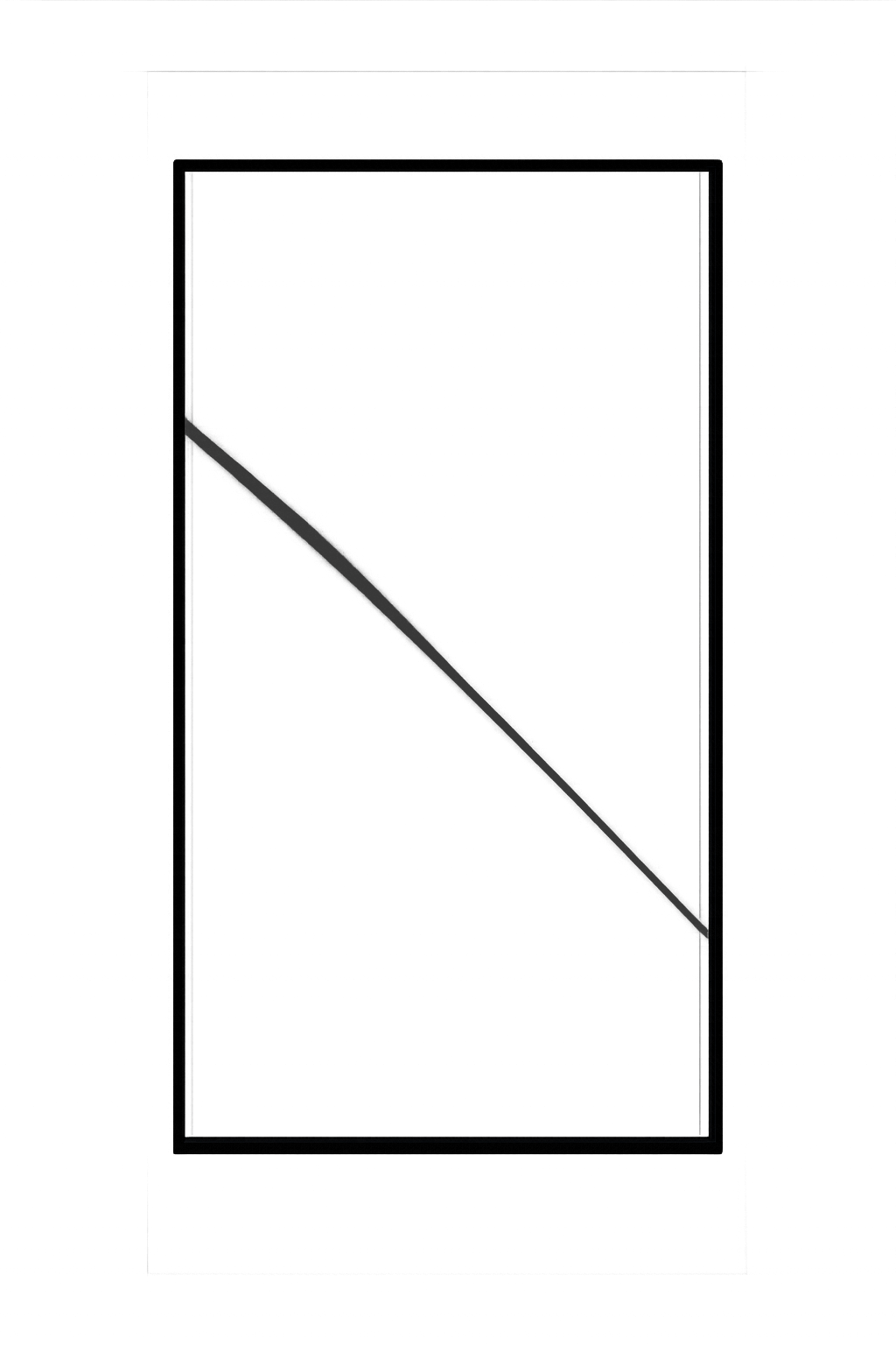 Line drawing of a rectangular frame with a diagonal support bar inside.