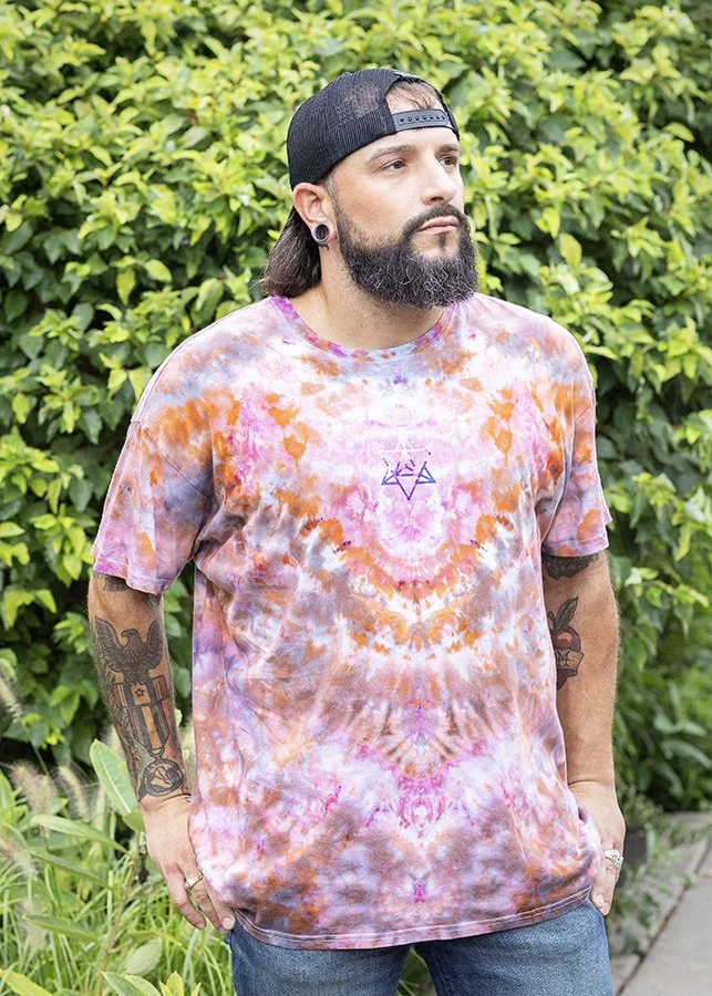 Pink & Orange Symmetrical with Holographic Merkaba