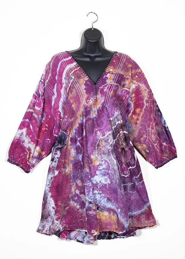 Medium Sleeve Fuscia Geode Dress