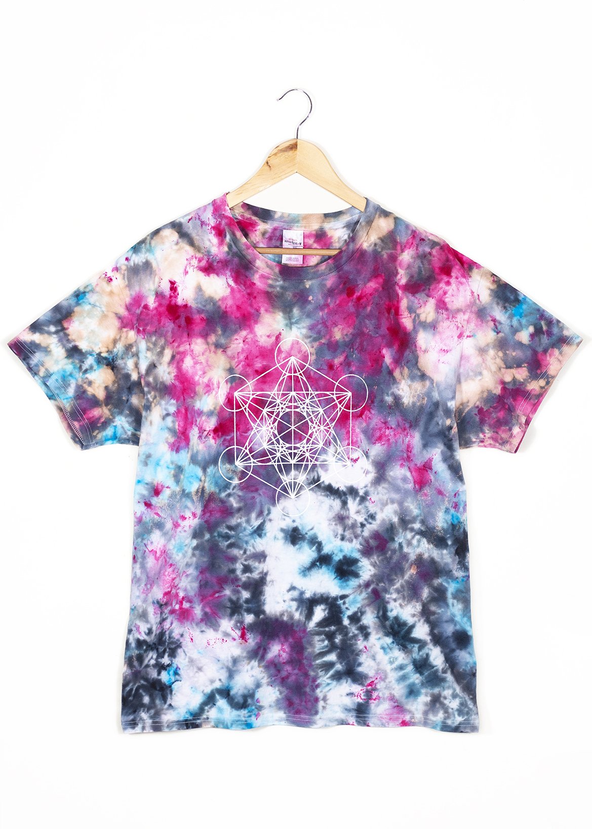 Galaxy Tie Dye with White Metatron's Cube