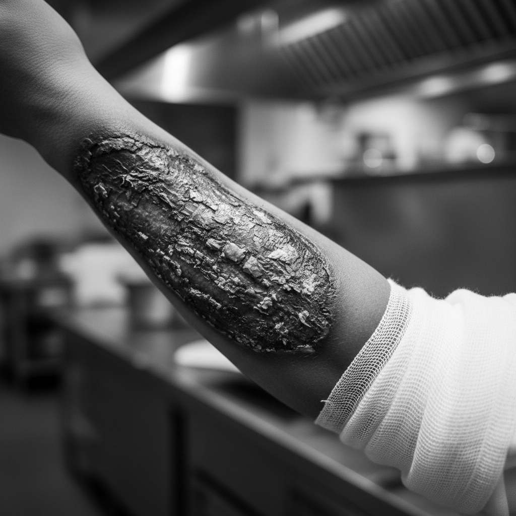 Injury caused by a Fire.