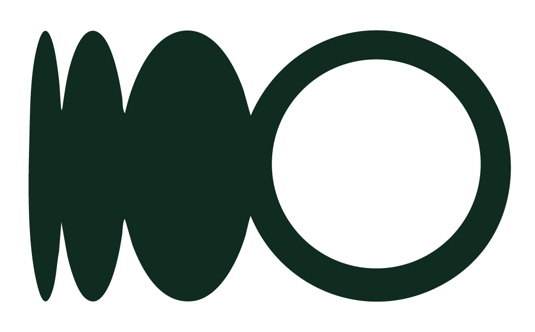 Stylized black letter 'O' with a textured background.