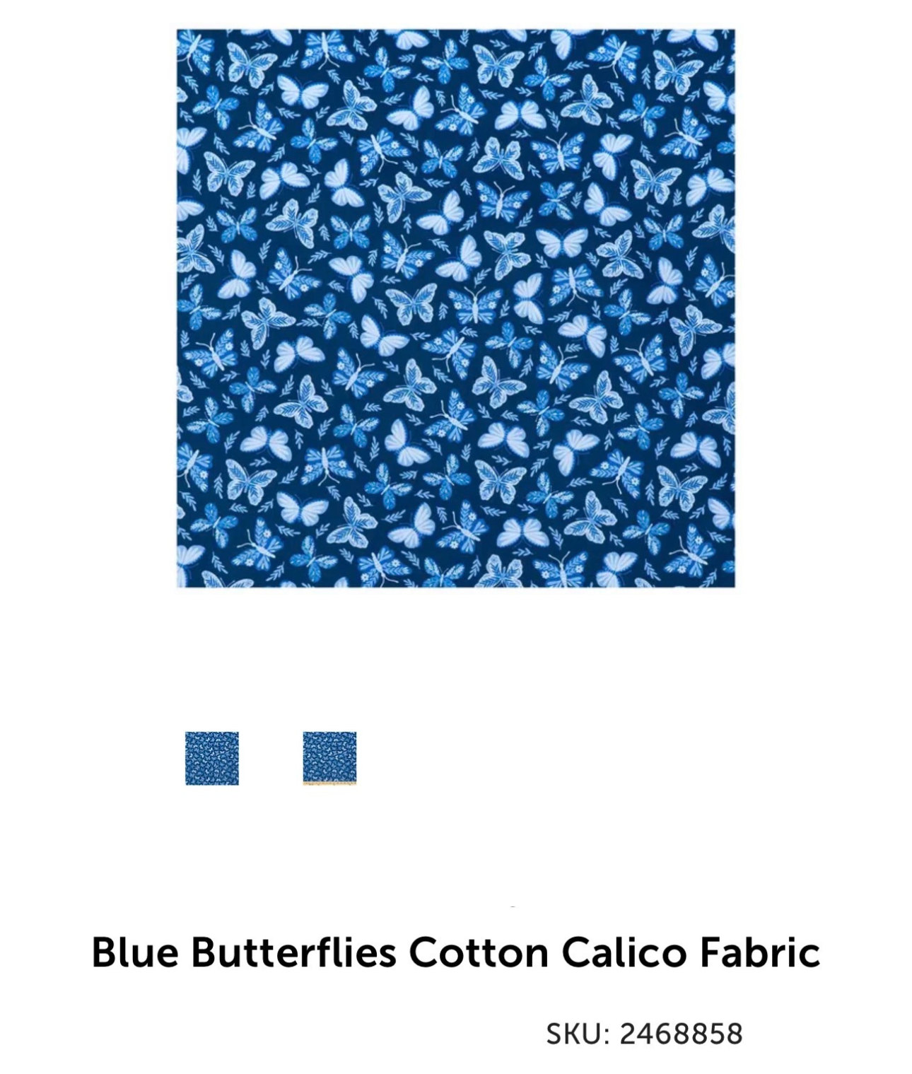 Blue Butterflies Cotton Calico_2468858