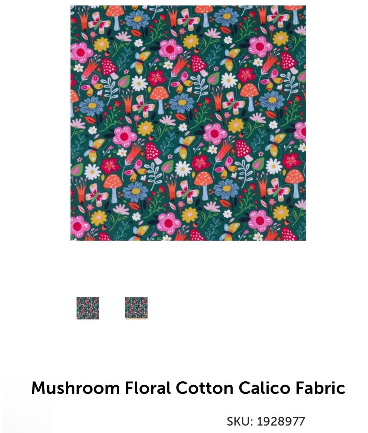 Mushroom Floral Cotton Calico_1928977
