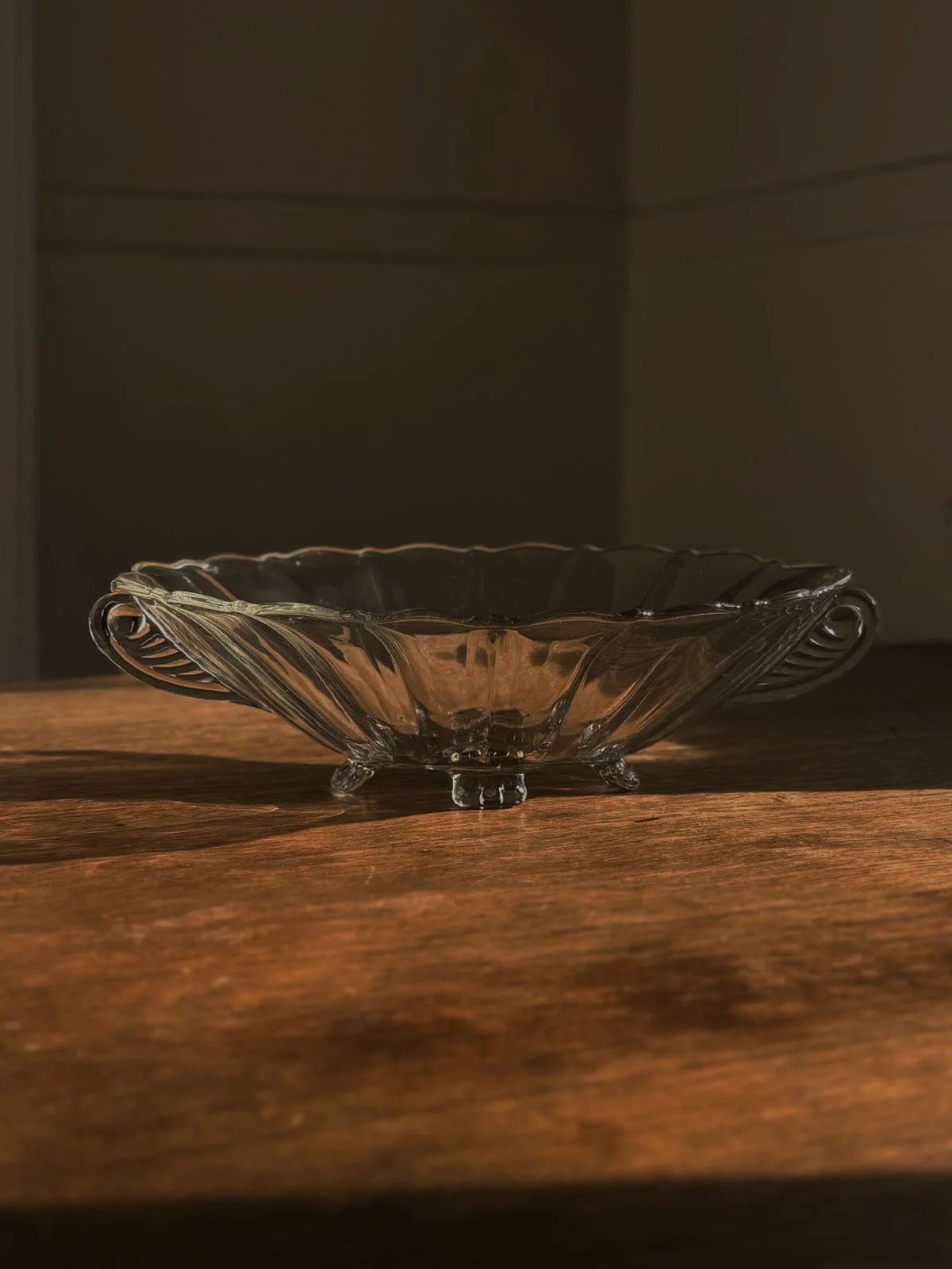 Oval Glass Centerpiece Bowl