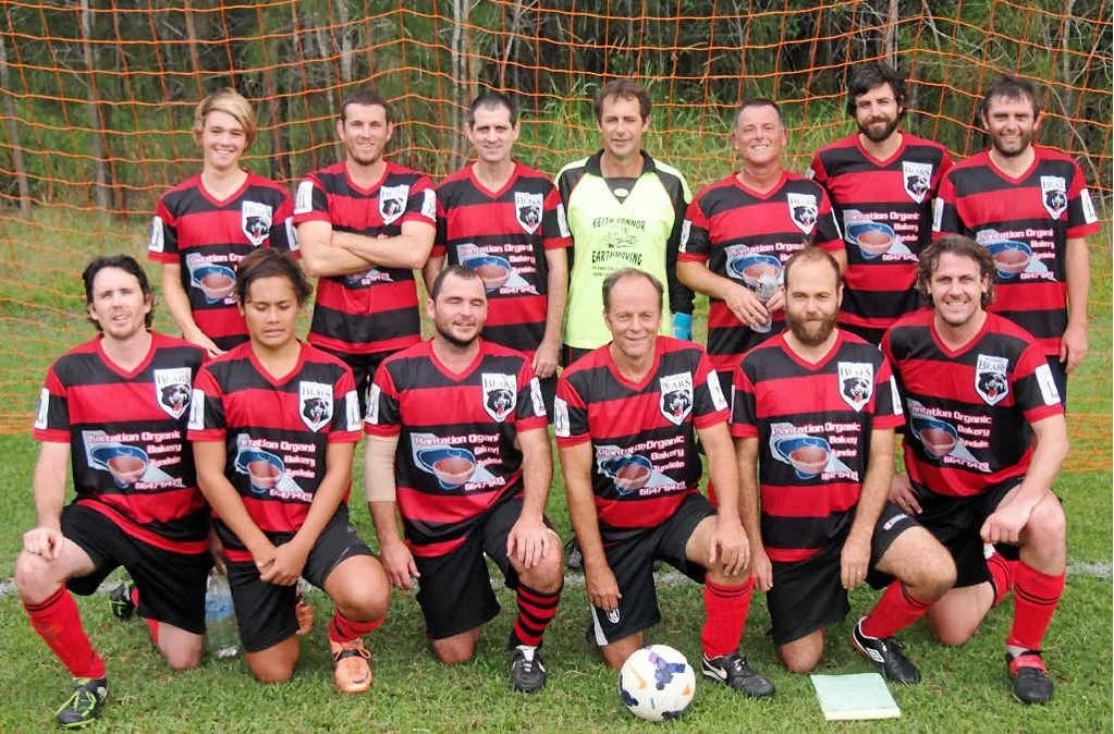 JUMPING THROUGH HOOPS: The newly formed Tucabia Bears men’s side look the part in their fashionable new strip and christened the Western Sydney Wanderers-esque look with a 6–4 win at home to Yamba last Saturday in North Coast Football’s Men’s 3rd Div