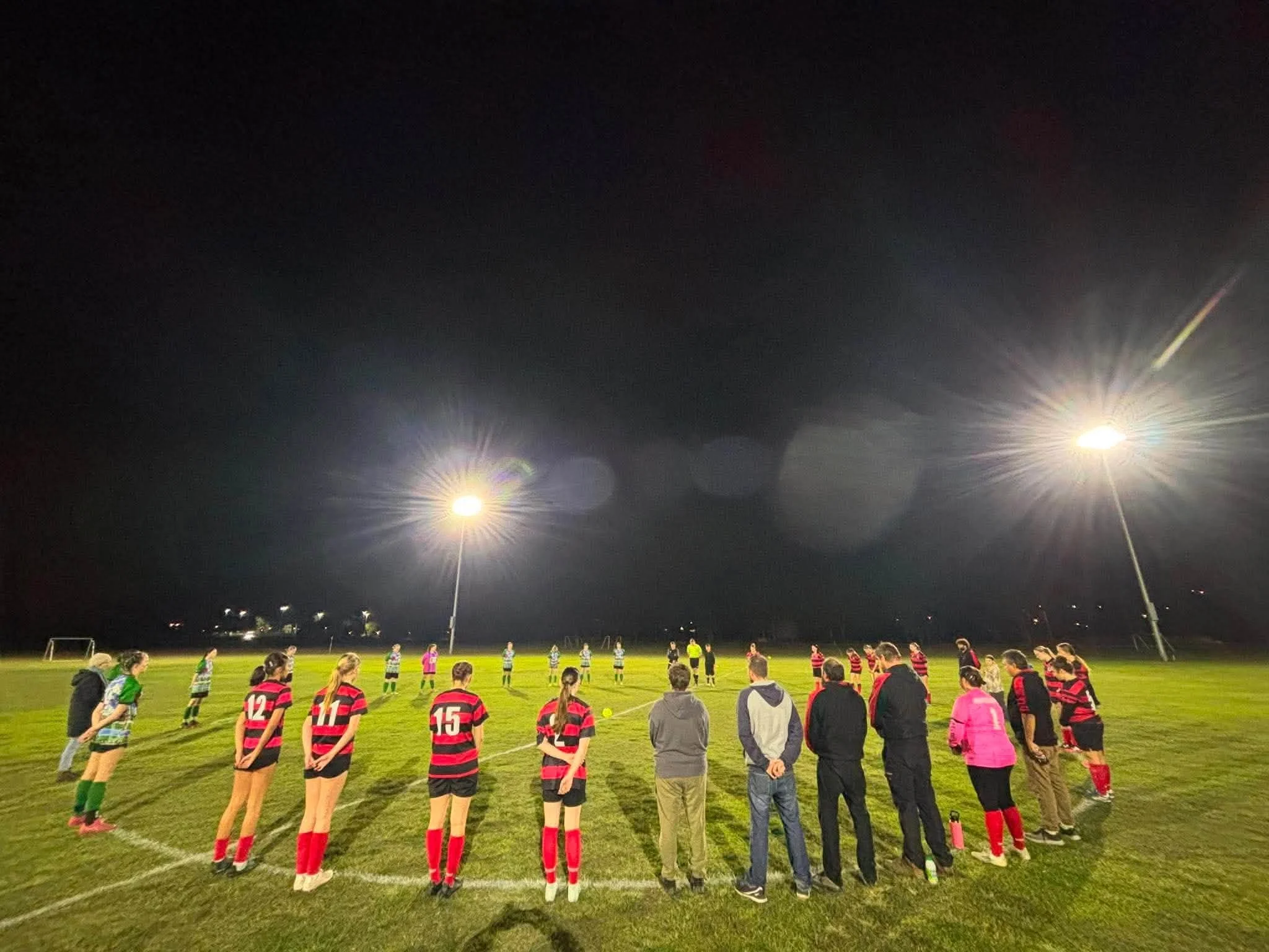 The YUFC Senior Women's Team marked a minute’s silence at Rushy on July 21st, 2026.