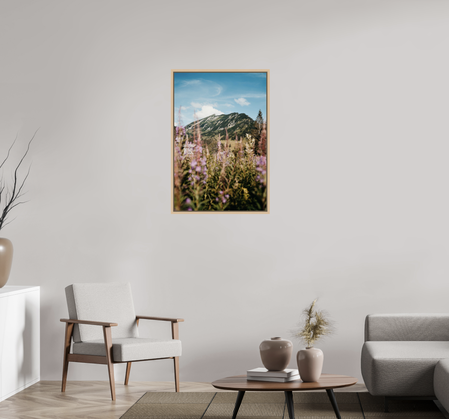 Fine Art Print im Ahorn-Schattenfugenrahmen (90x60 cm) | Amden 3