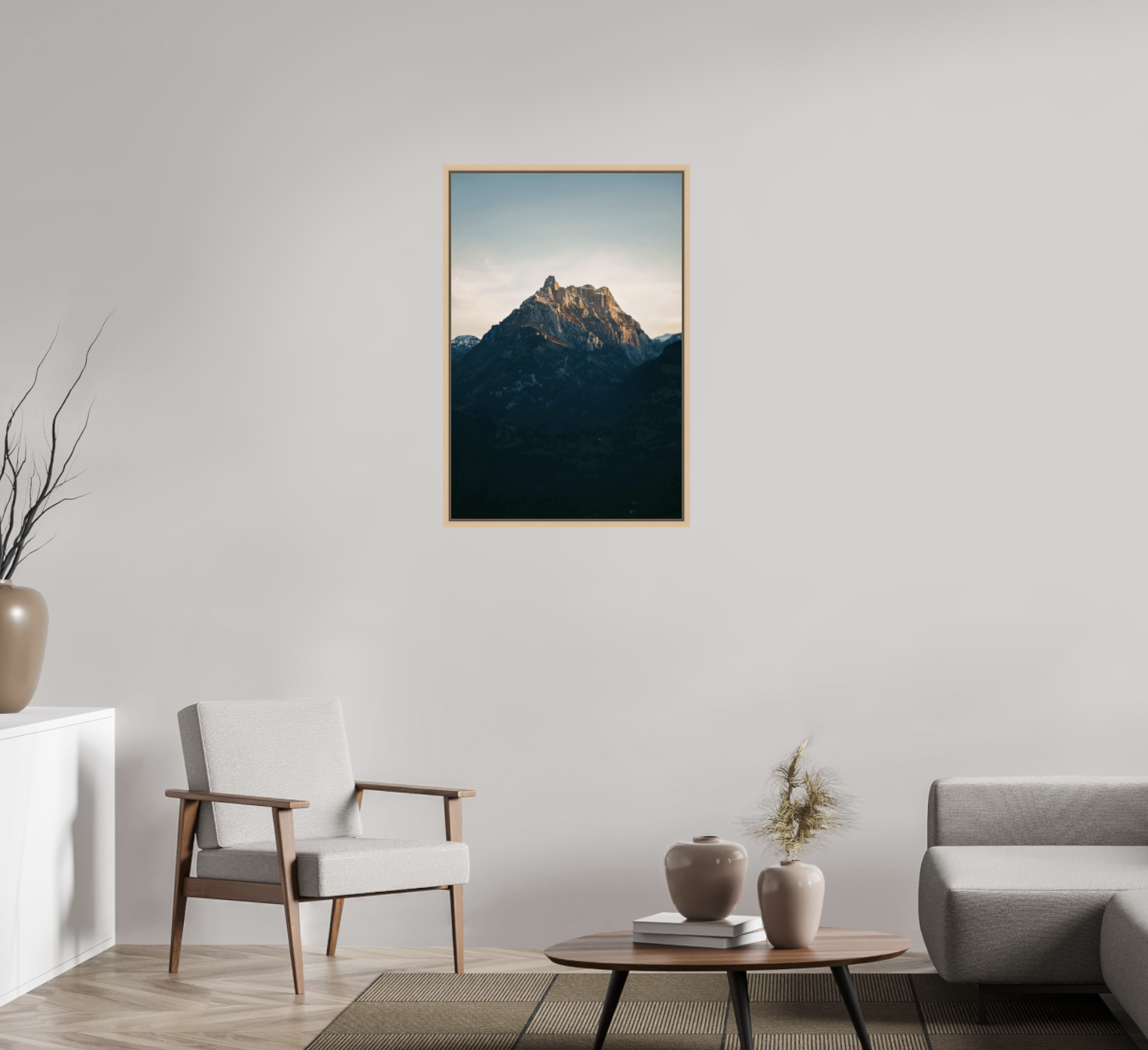Fine Art Print im Ahorn-Schattenfugenrahmen (90x60 cm) | Amden 2