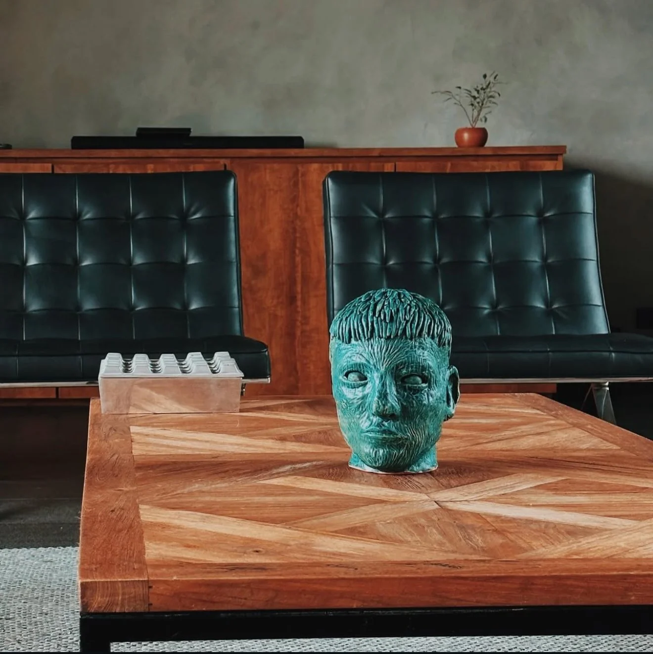 'Talking Head', glazed terracotta. 8 x 5.5 x 6 in, 2023