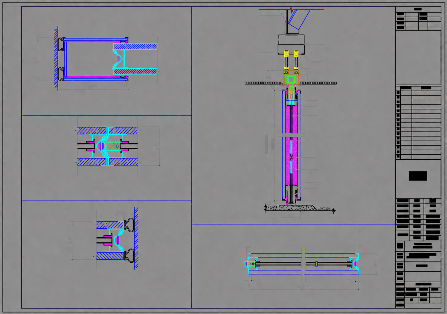 Operable Wall Panel CAD design drawing