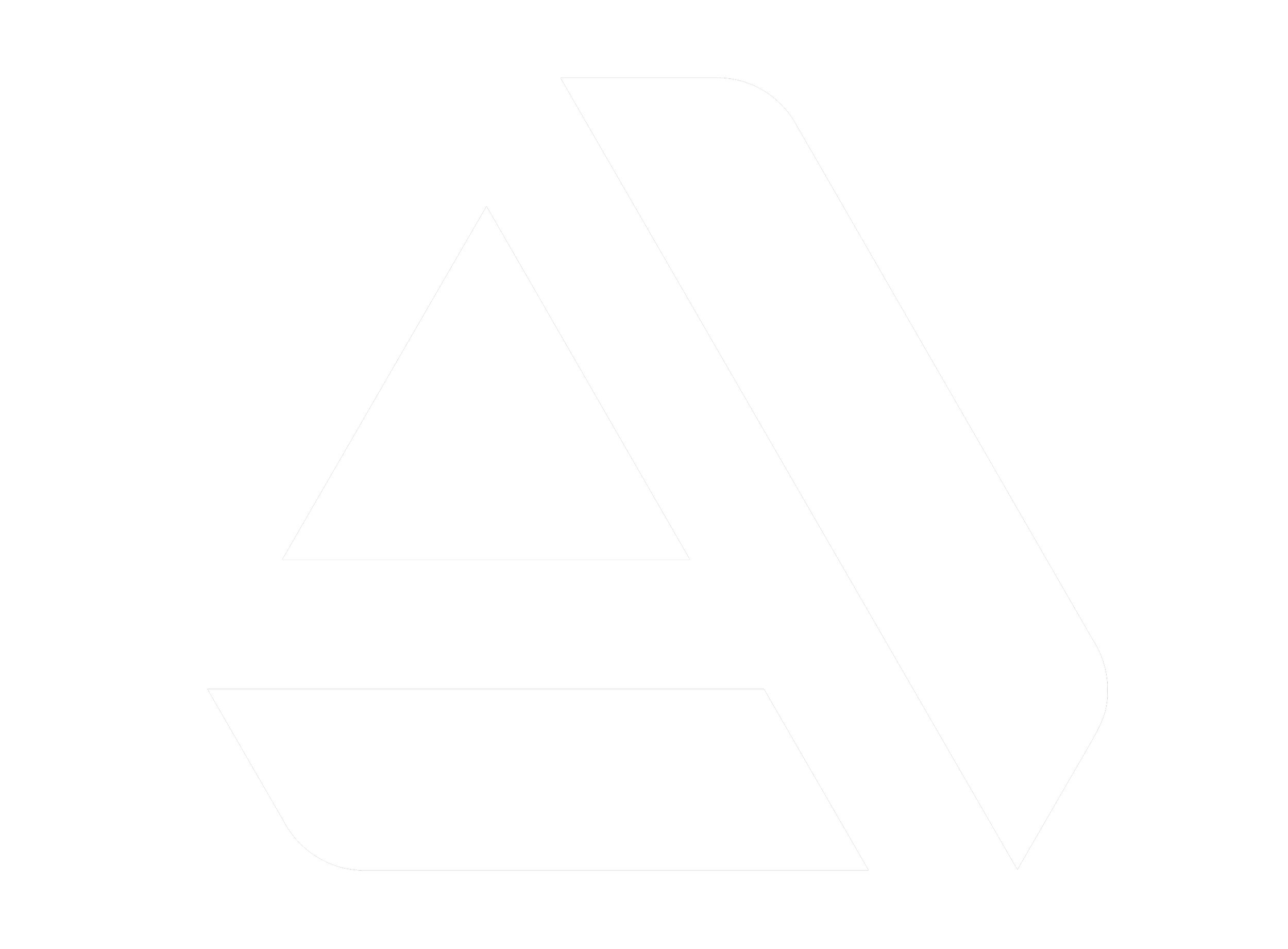 Black and white abstract geometric logo with triangle and curved lines.