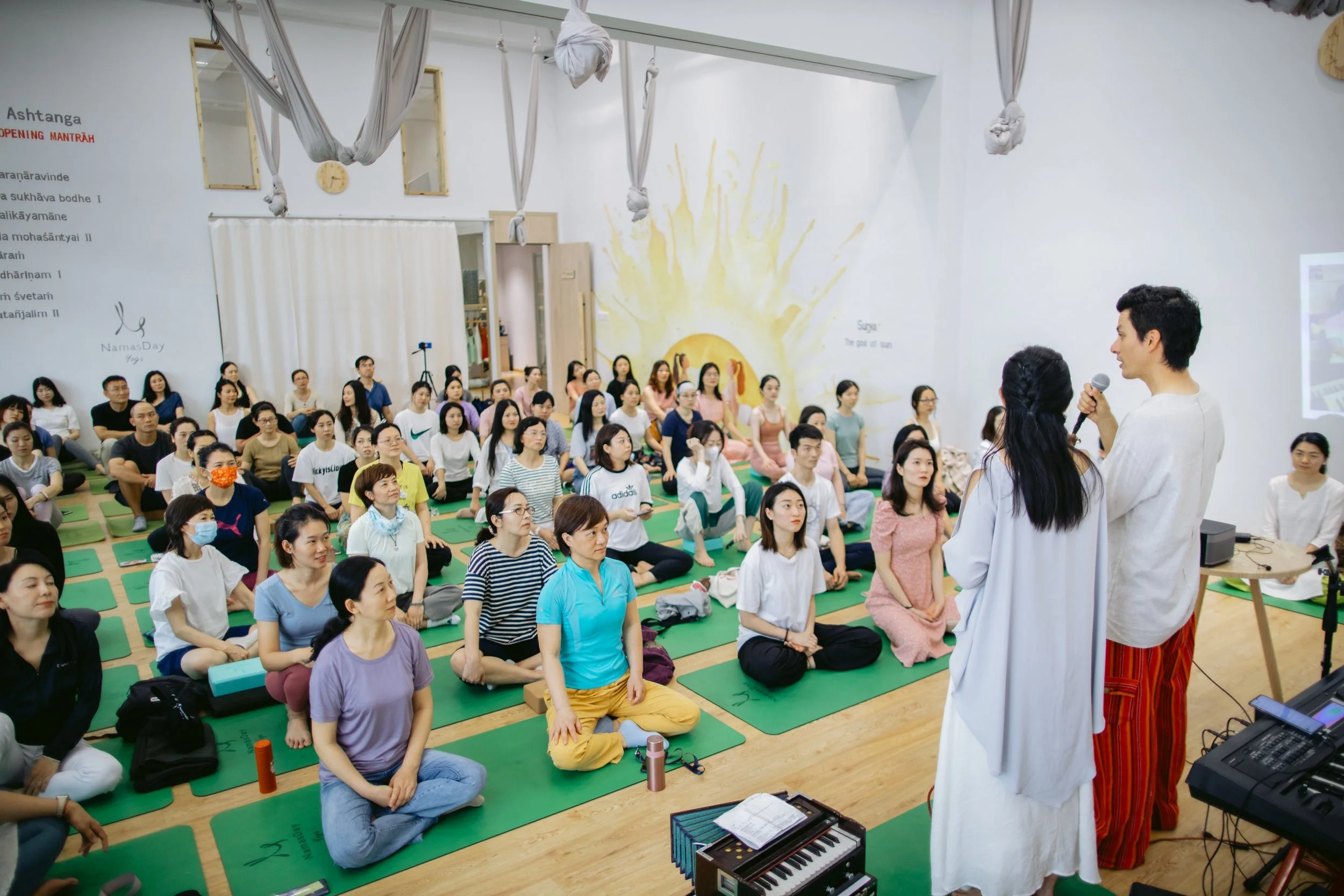 Angelo Cast delivering a stress management and meditation workshop in shenzhen China