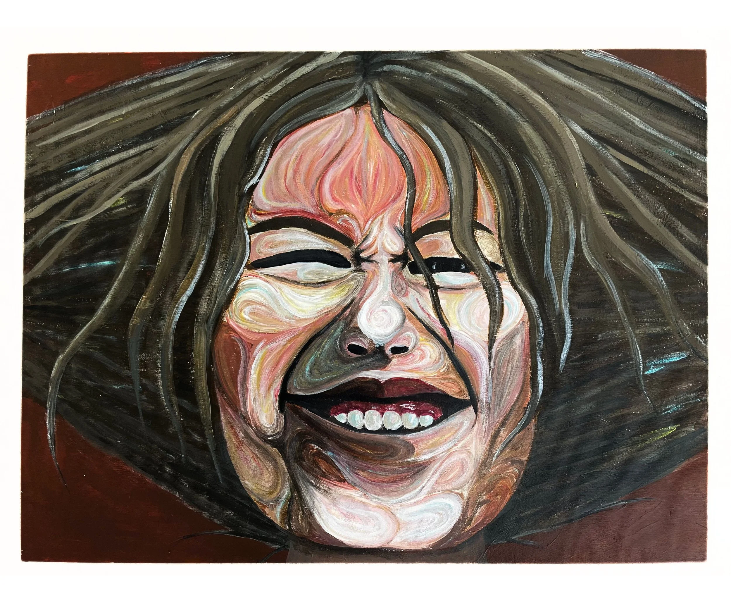 Stuck in Between (2023), Acrylic paint on canvas | 80cm x 60cm