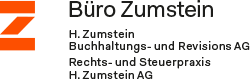 Textbeschreibung eines Büro- oder Firmenlogos mit schwarzen und orangefarbenen Elementen.