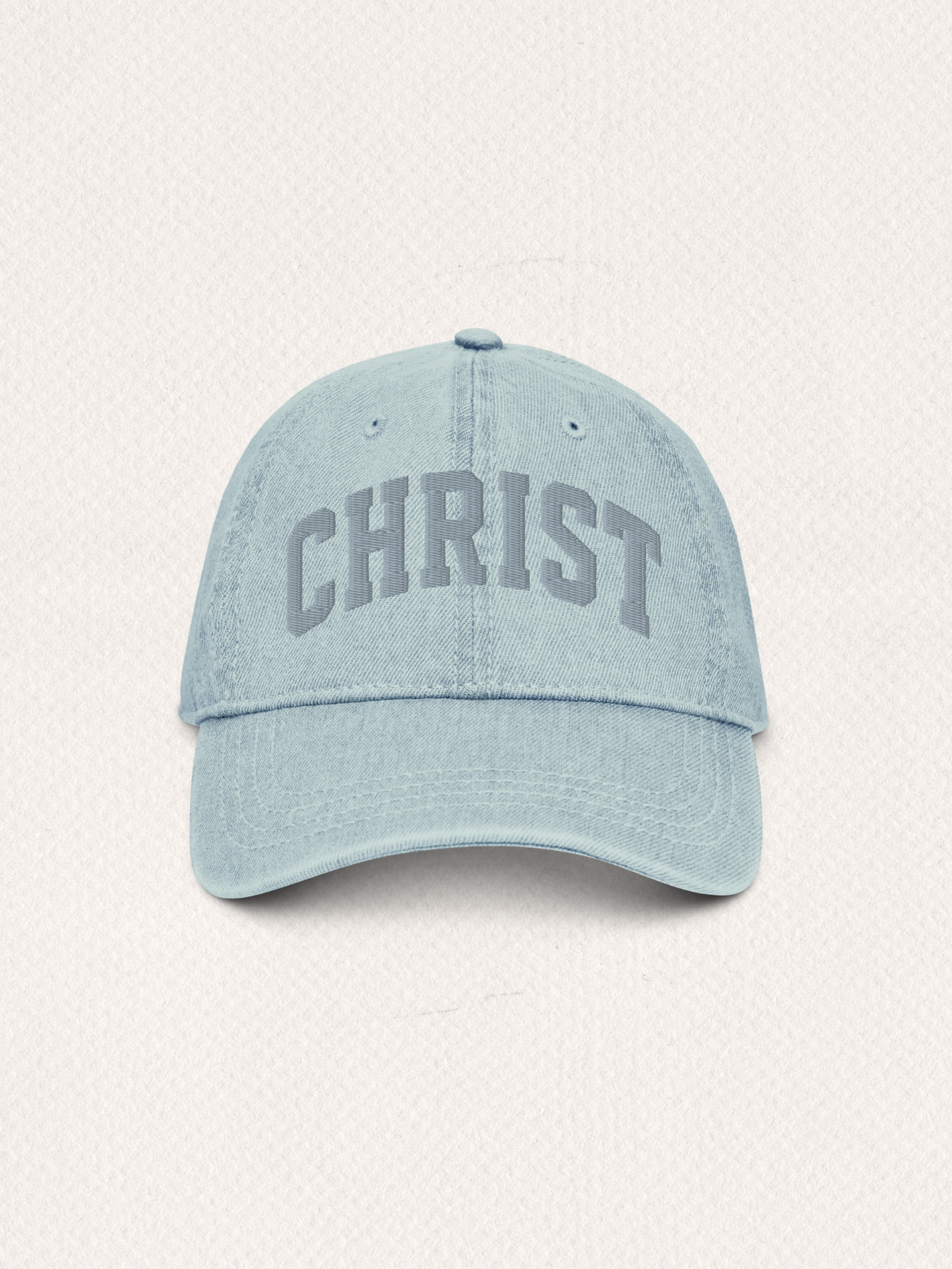 Varsity Christ ball cap - Blue Denim