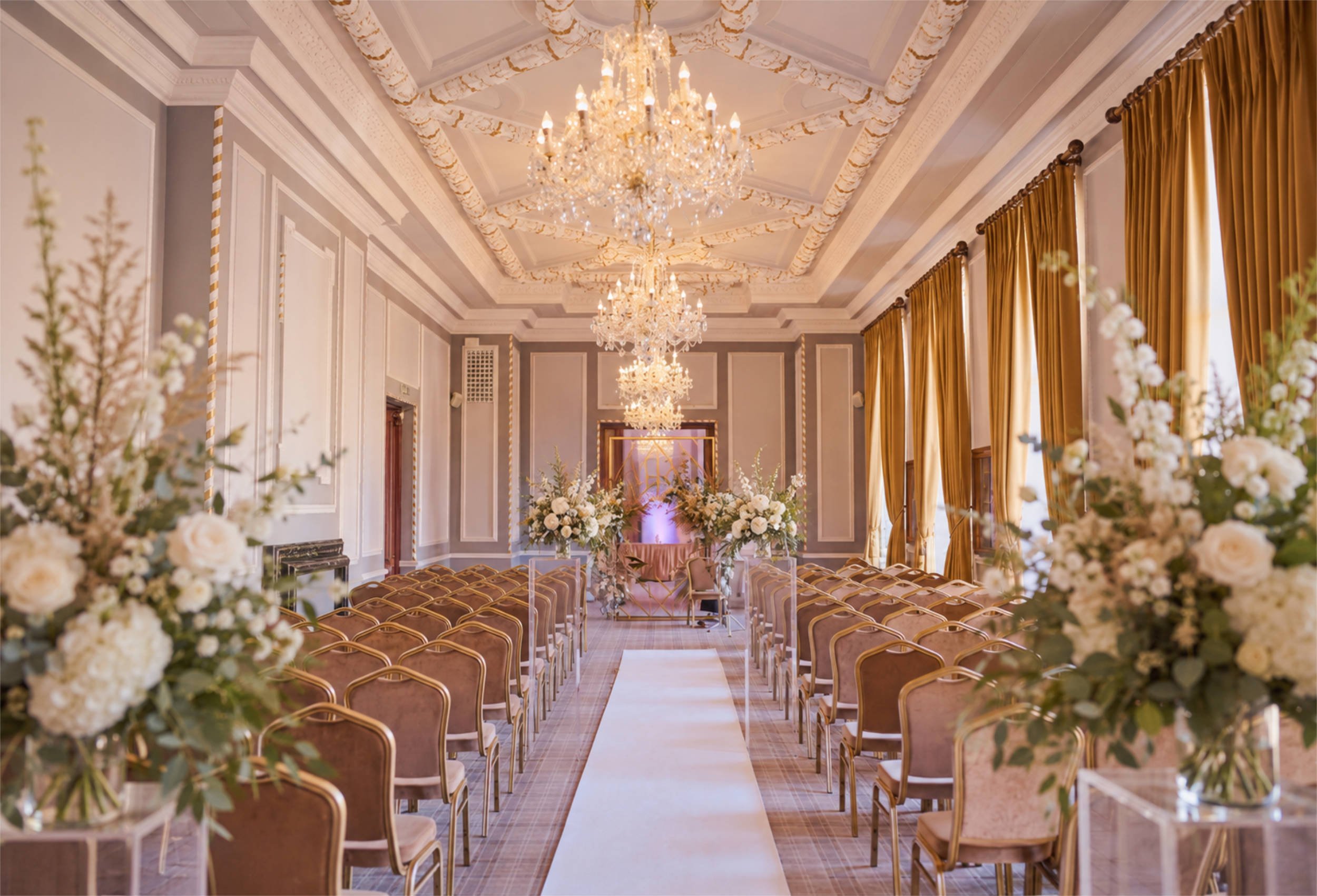 Manchester Hall Elegant Wedding Ceremony Room