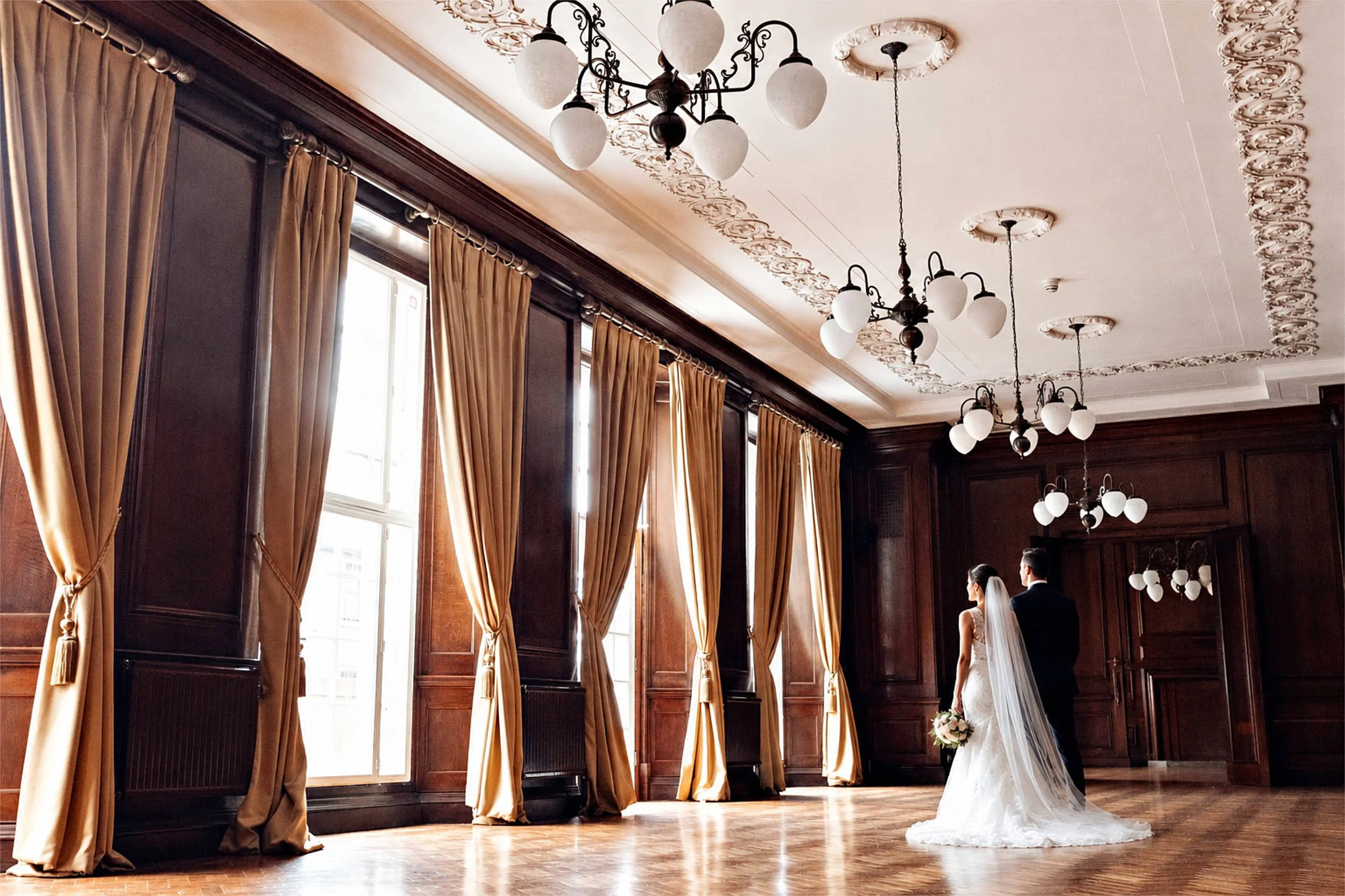 Manchester Hall Ballroom Wedding Portrait