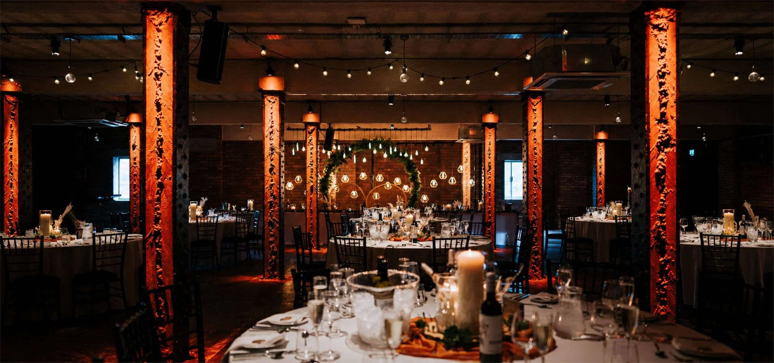 Victoria Warehouse Industrial Wedding Reception Room