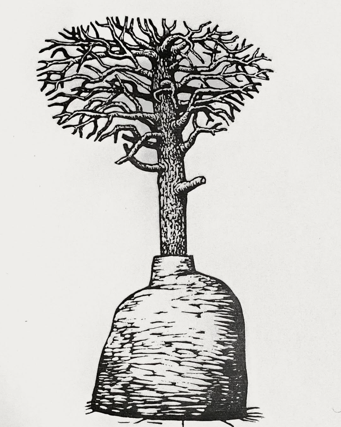 Träsnitt Avlövat av konstnären P-O Larsson