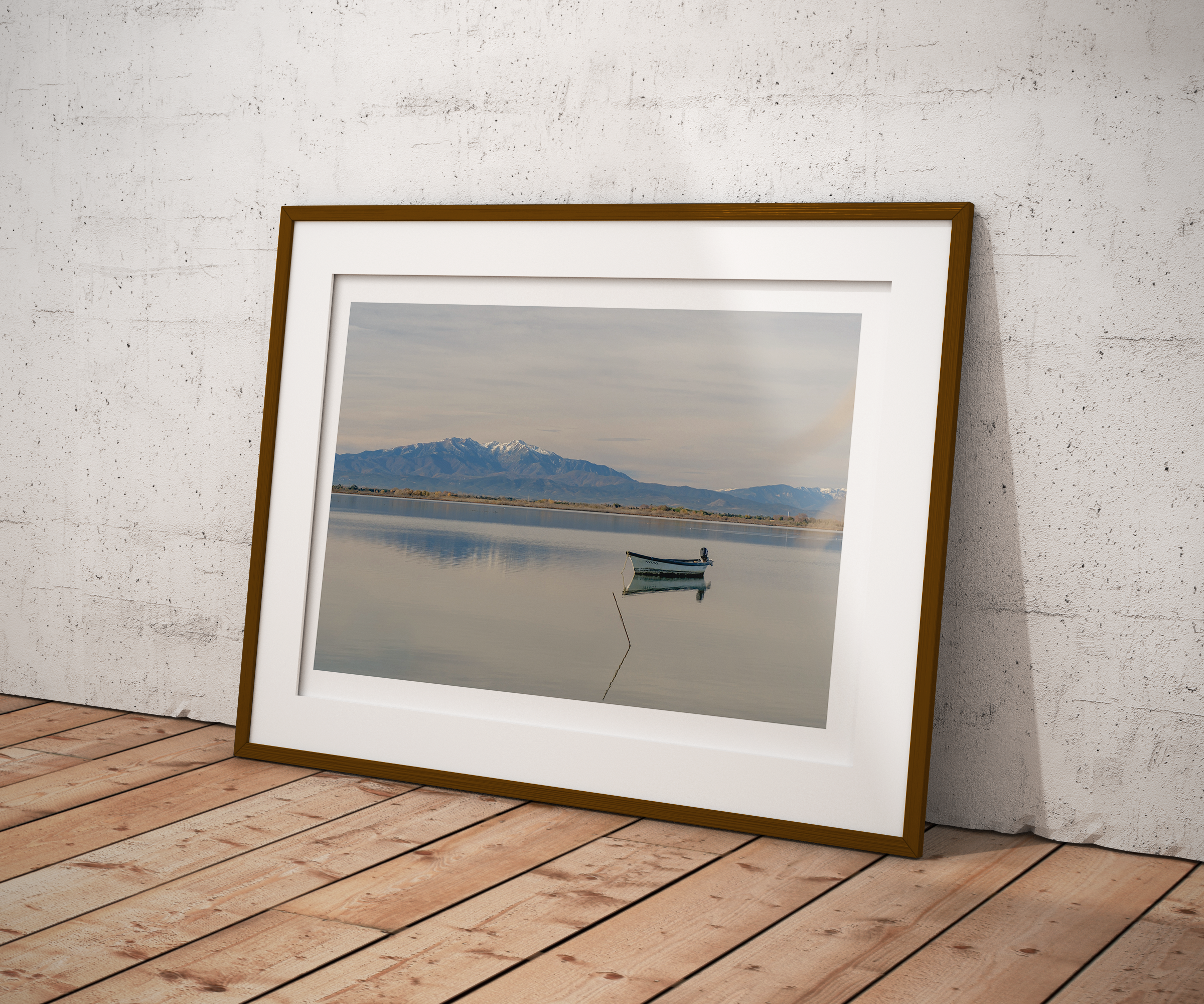 Etang at Dusk fine art print framed and displayed on a wall — travel photography by Frames by Marina