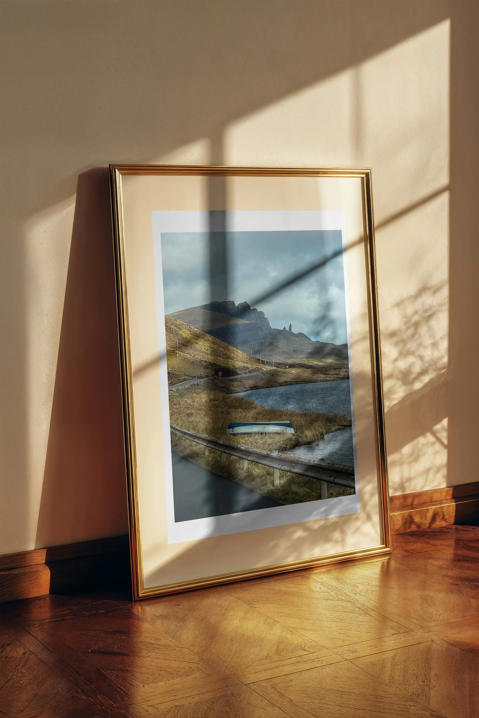 Old Man of Storr fine art print framed and displayed on a wall - European travel photography by Frames by Marina