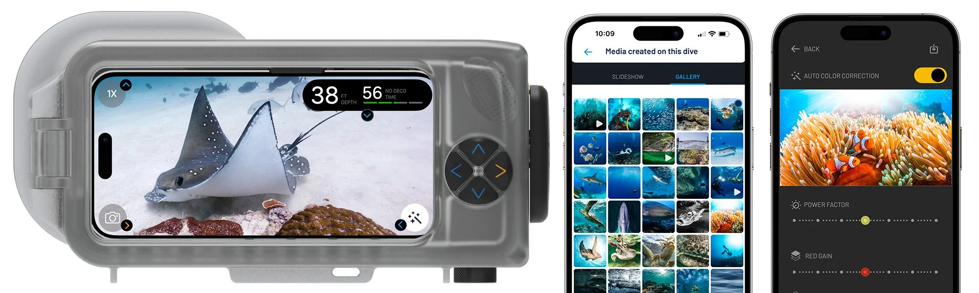 With the Oceanic+ Phone Case you can read your depth and other metrics from your smartphone screen.Source: www.oceanicworldwide.com