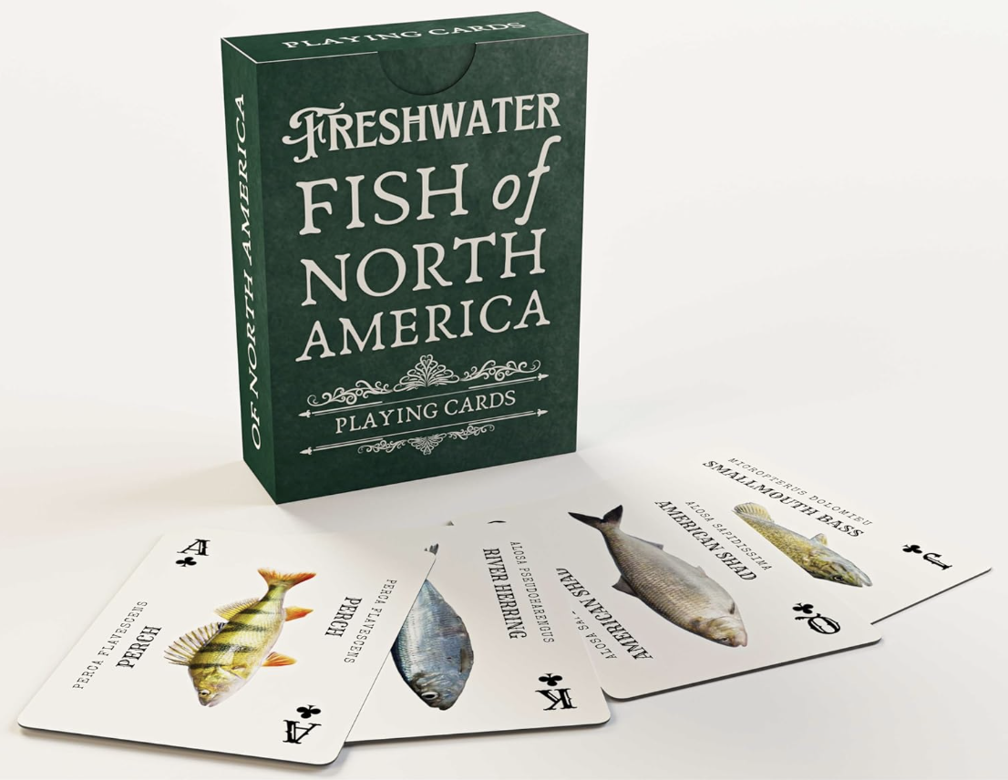 I bet you do not know a lot about fresh water fish. This set of playing cards is a fun way to learn some about those species.
