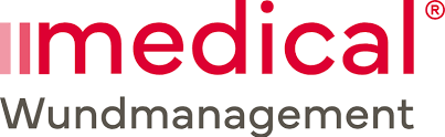 Logo mit rotem text 'medical' und grauem Untertitel 'Wundmanagement'