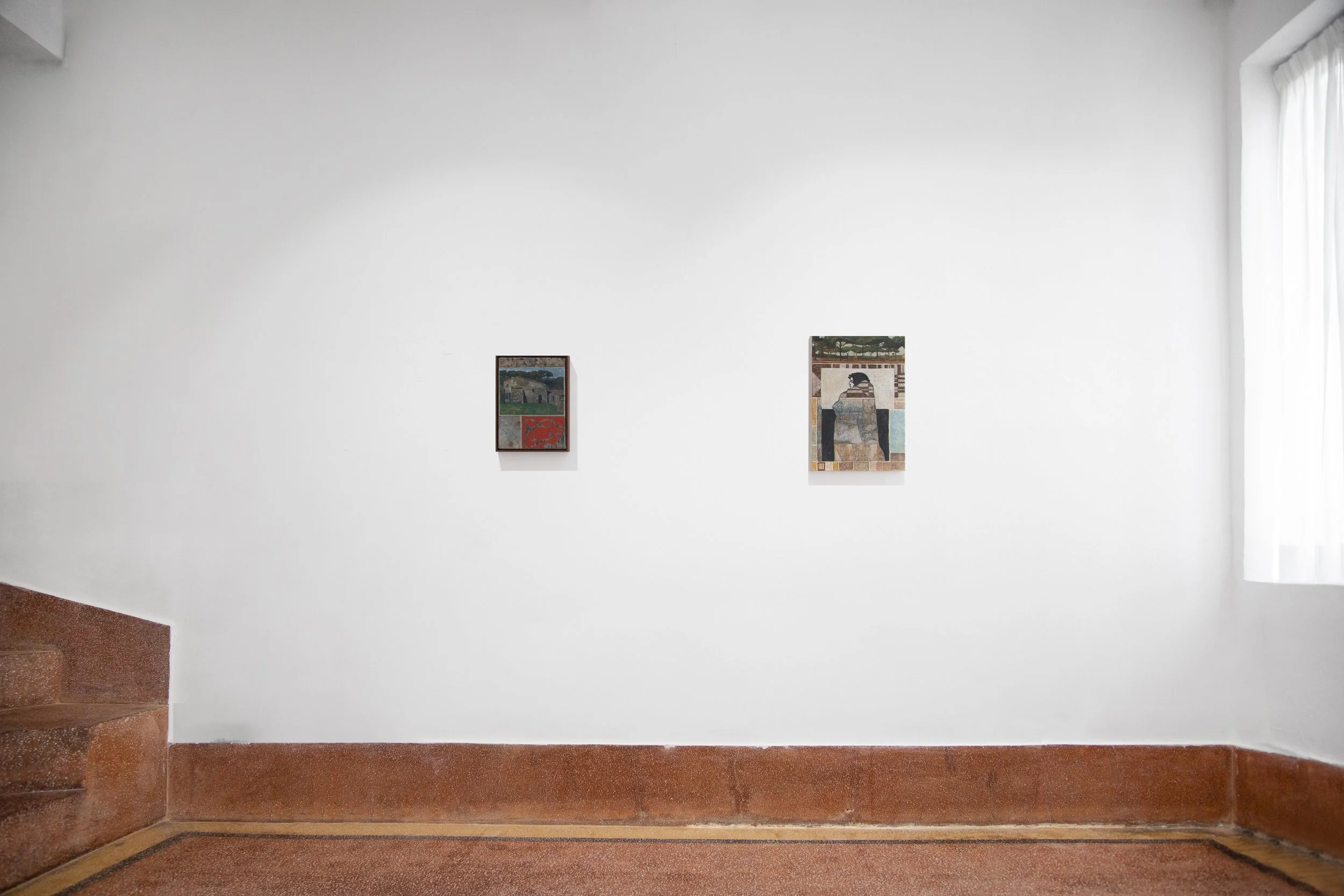 An image featuring an exhibition of oil paintings in Hong Kong. 