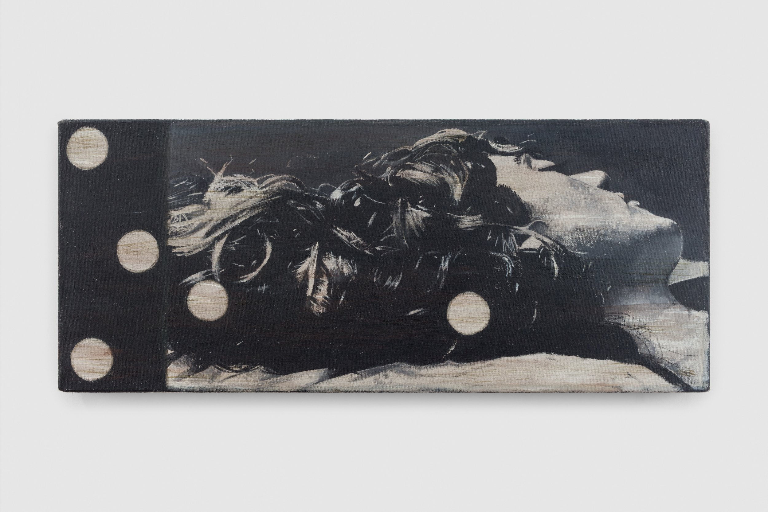 Image of a black and white portrait of a sleeping woman