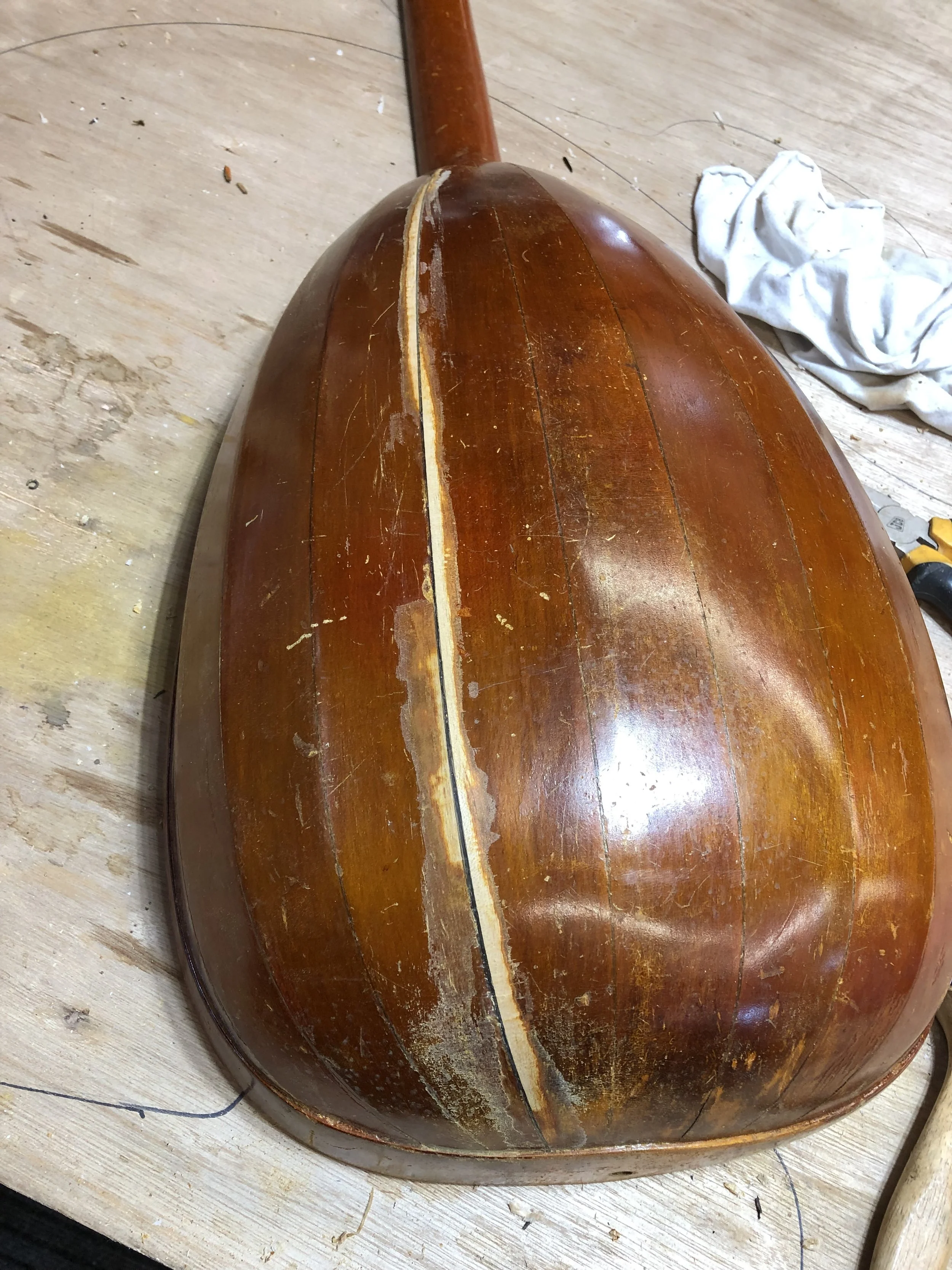 Repaired guitar lute instrument