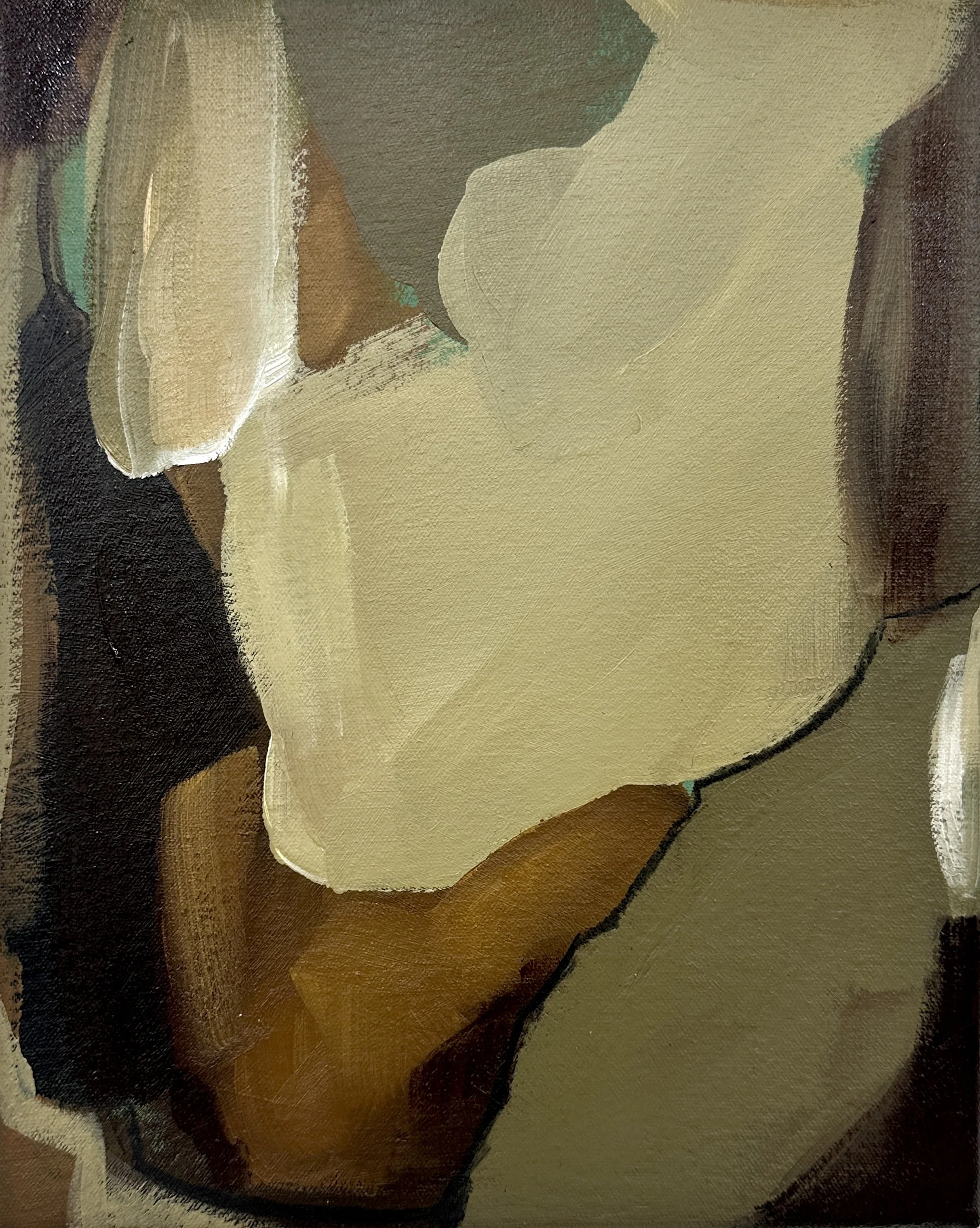 Convergence 2025 Mixed media on canvas 30cm x 24cm  Presented in a dark wood tray frame - original artwork by Carrie Jean Goldsmith