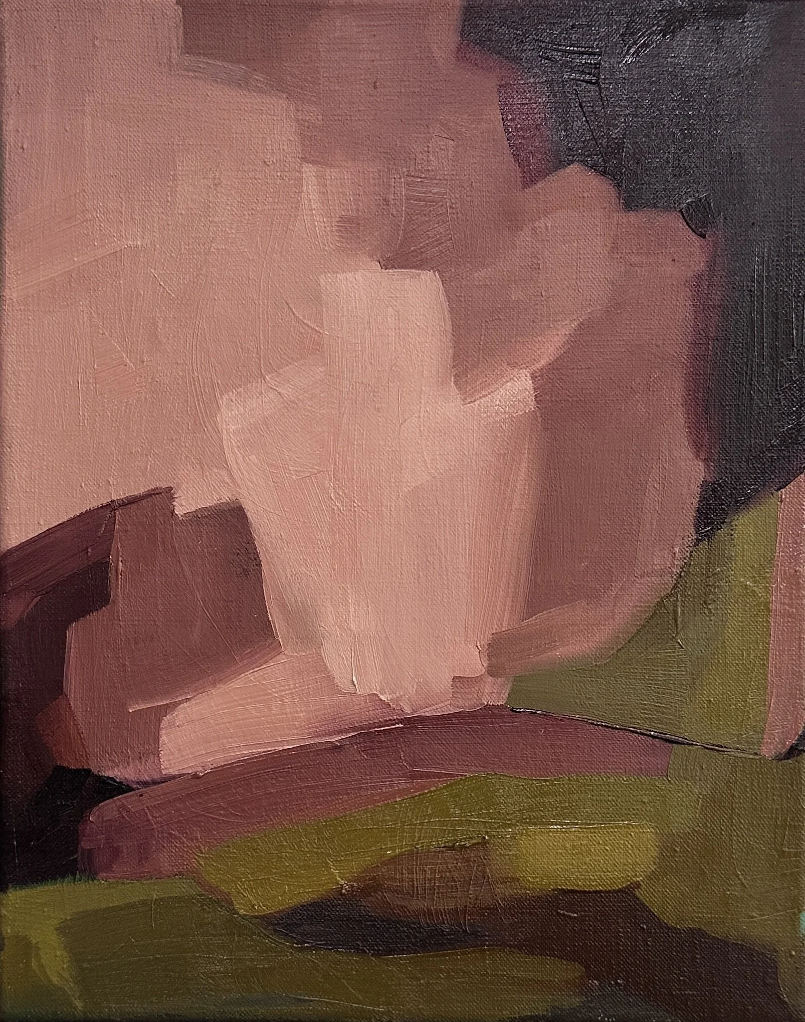 Like Velvet 2025 Oil on fine linen 30cm x 24cm  Presented in a dark wood tray frame