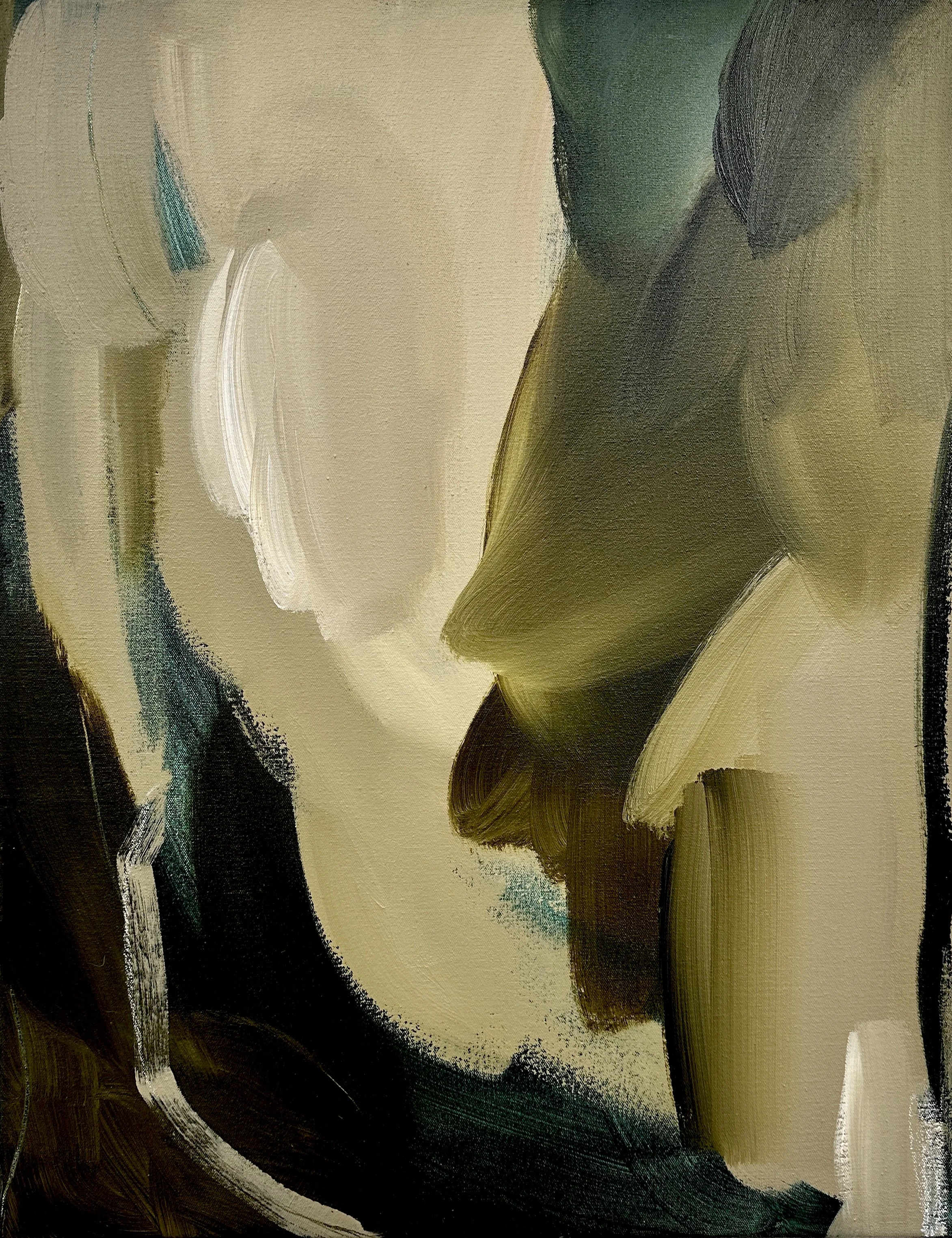 Whelm 2024 Mixed media on canvas 65cm x 50cm  Presented in a dark wood tray frame