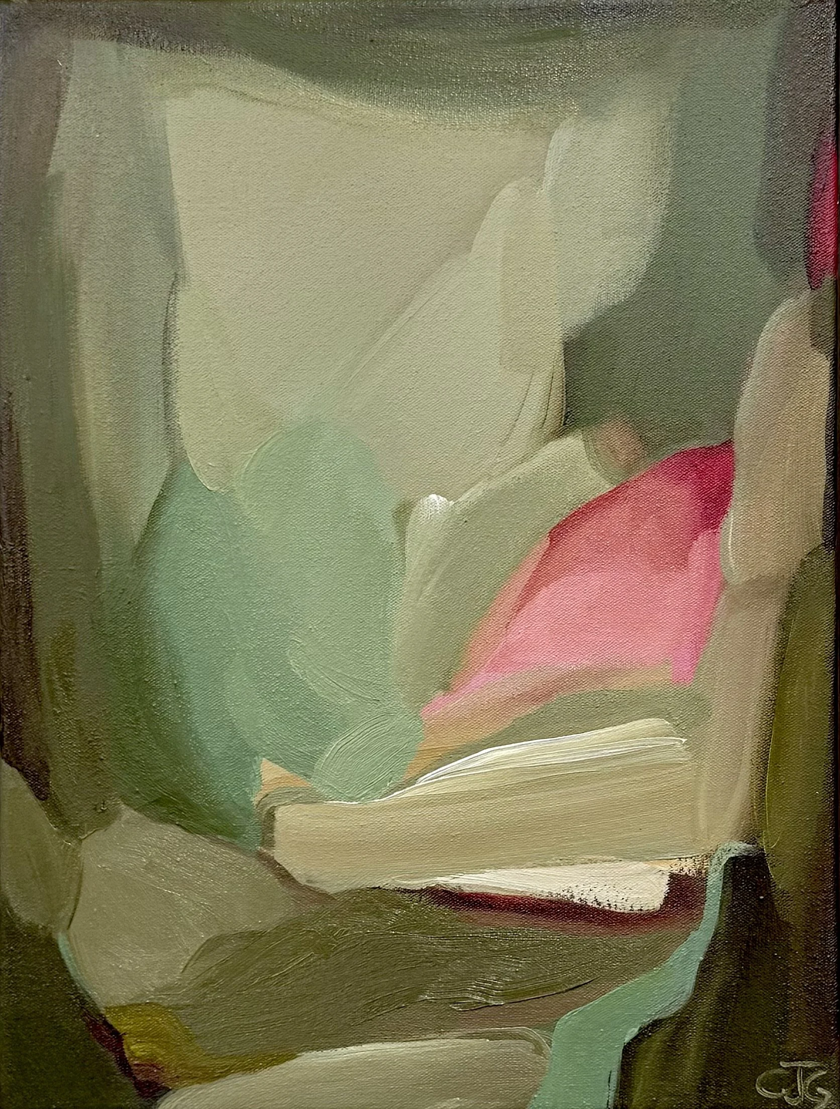 Camino mixed media green pink palette