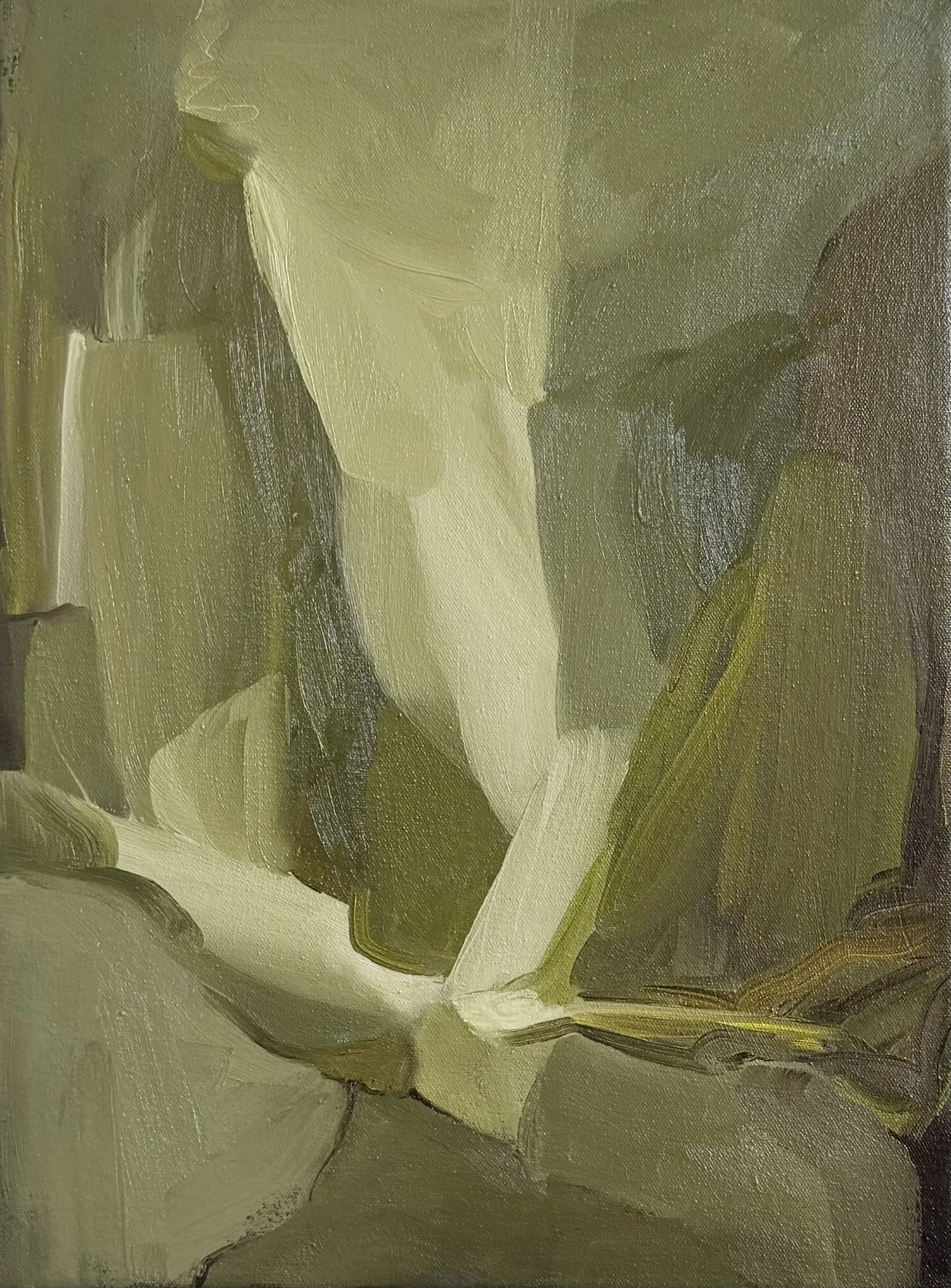 Perennial deep green and yellow oil paint