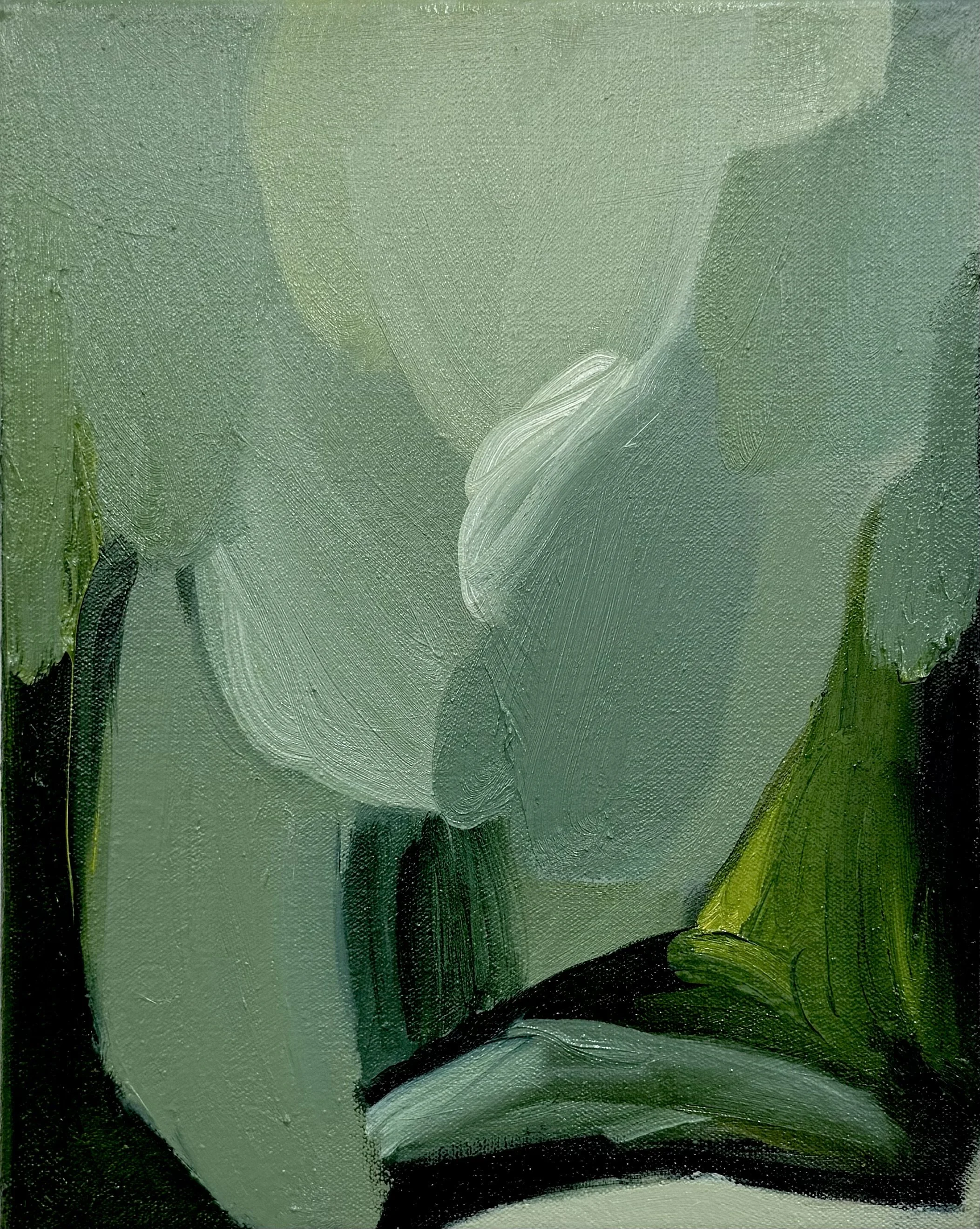Lush Wood oil painting deep greens