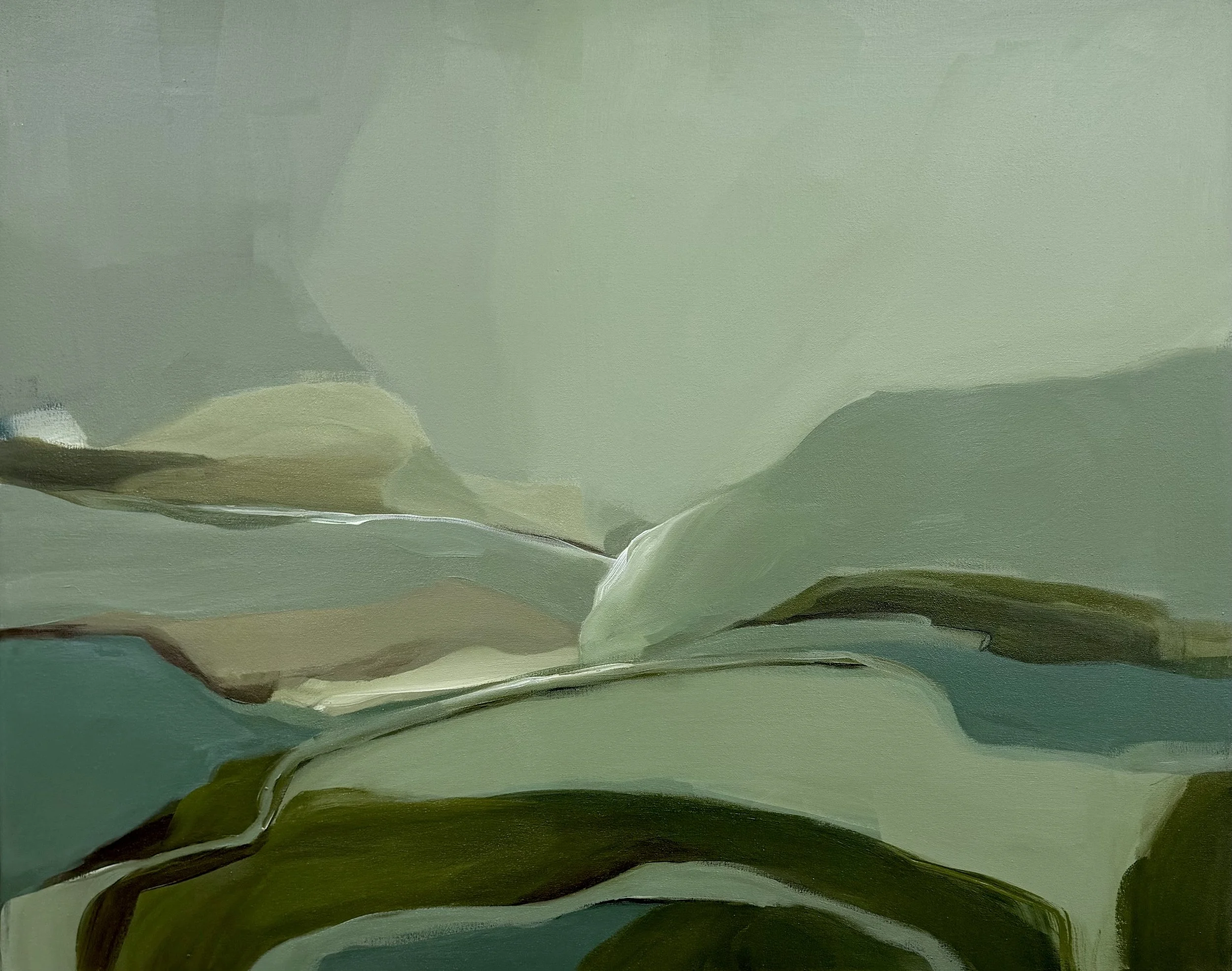 abstract landscape green blue oil painting Carrie Jean Goldsmith