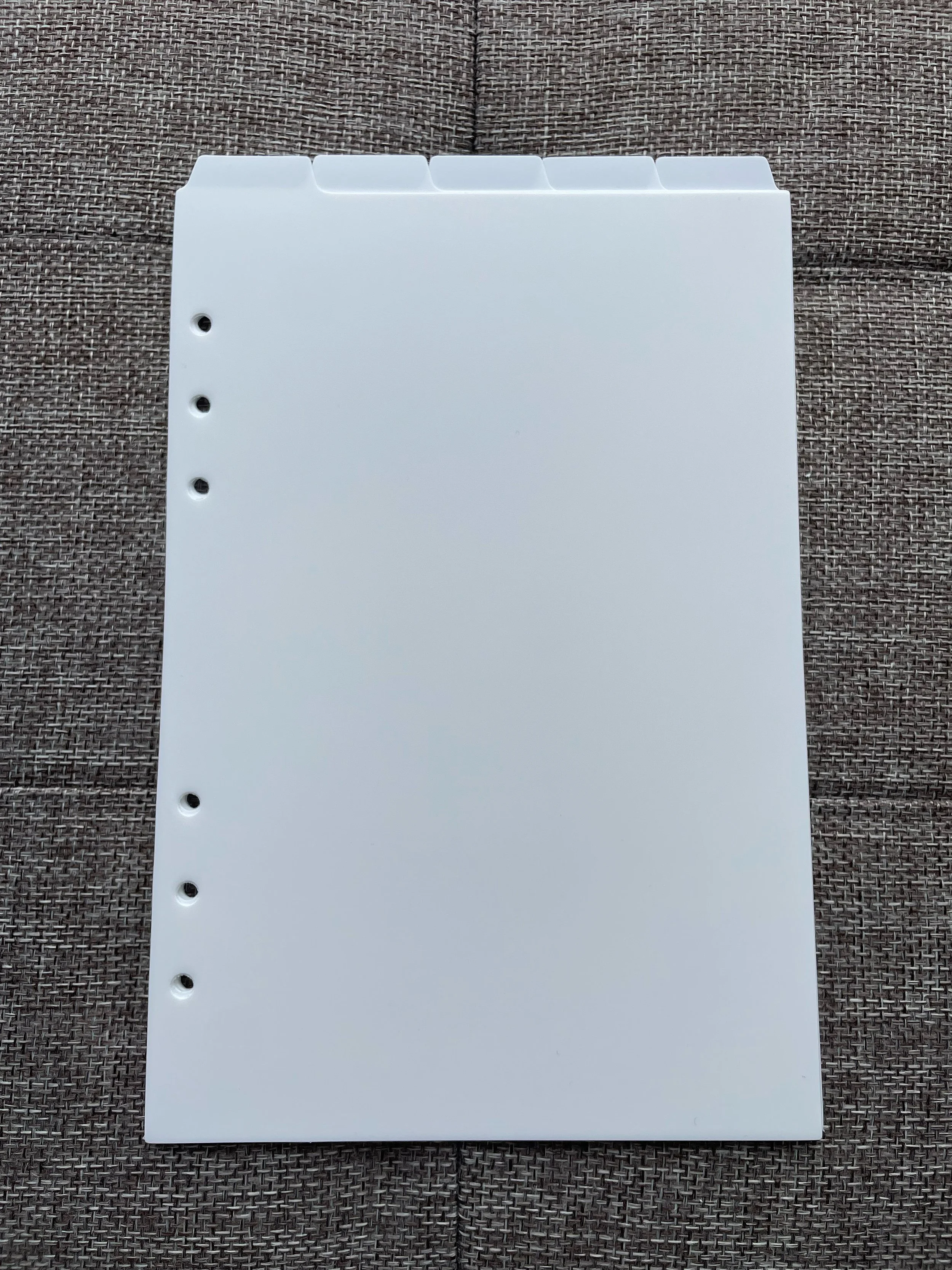 A5 5 Top Tabbed Dividers - White
