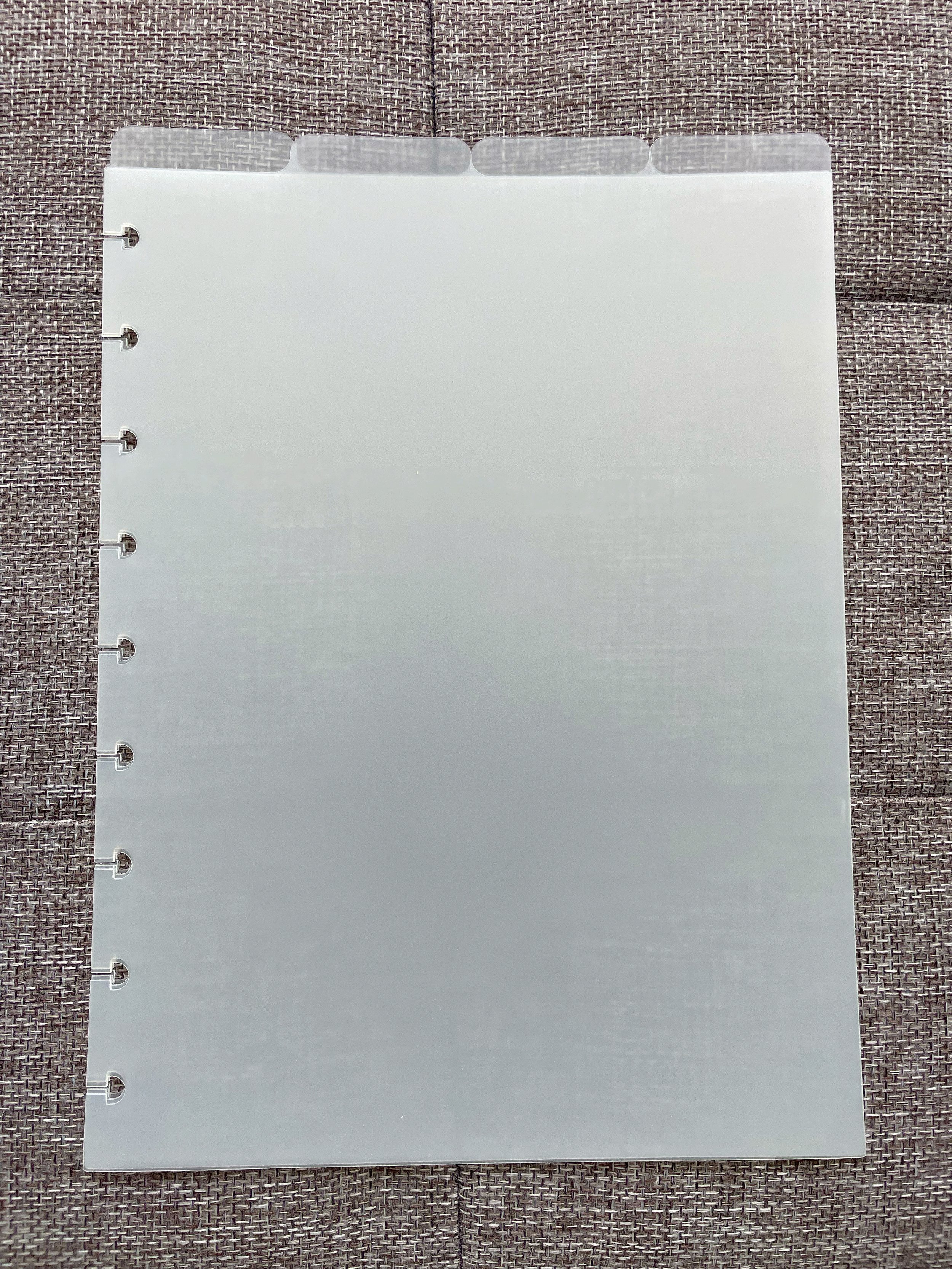 9 Disc 4 Top Tabbed Planner Dividers - Frosted
