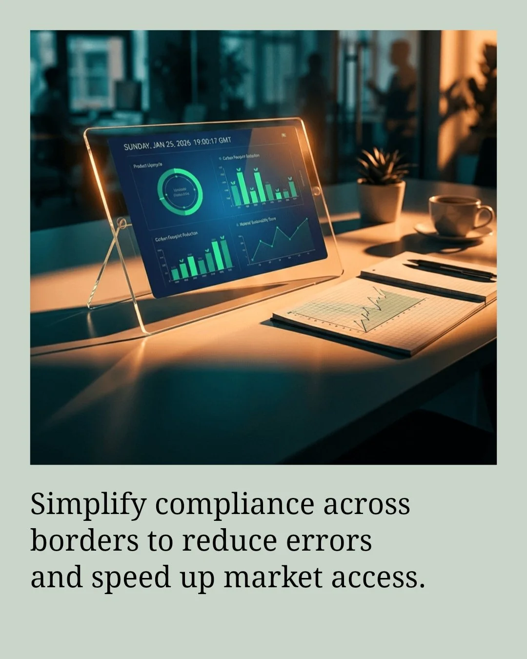 Struggling with regulatory complexity in global markets?

Multilingual interfaces cut through confusion by bringing compliance together across borders. This means less guesswork, fewer errors, and faster market access.

How is your business simplifyi