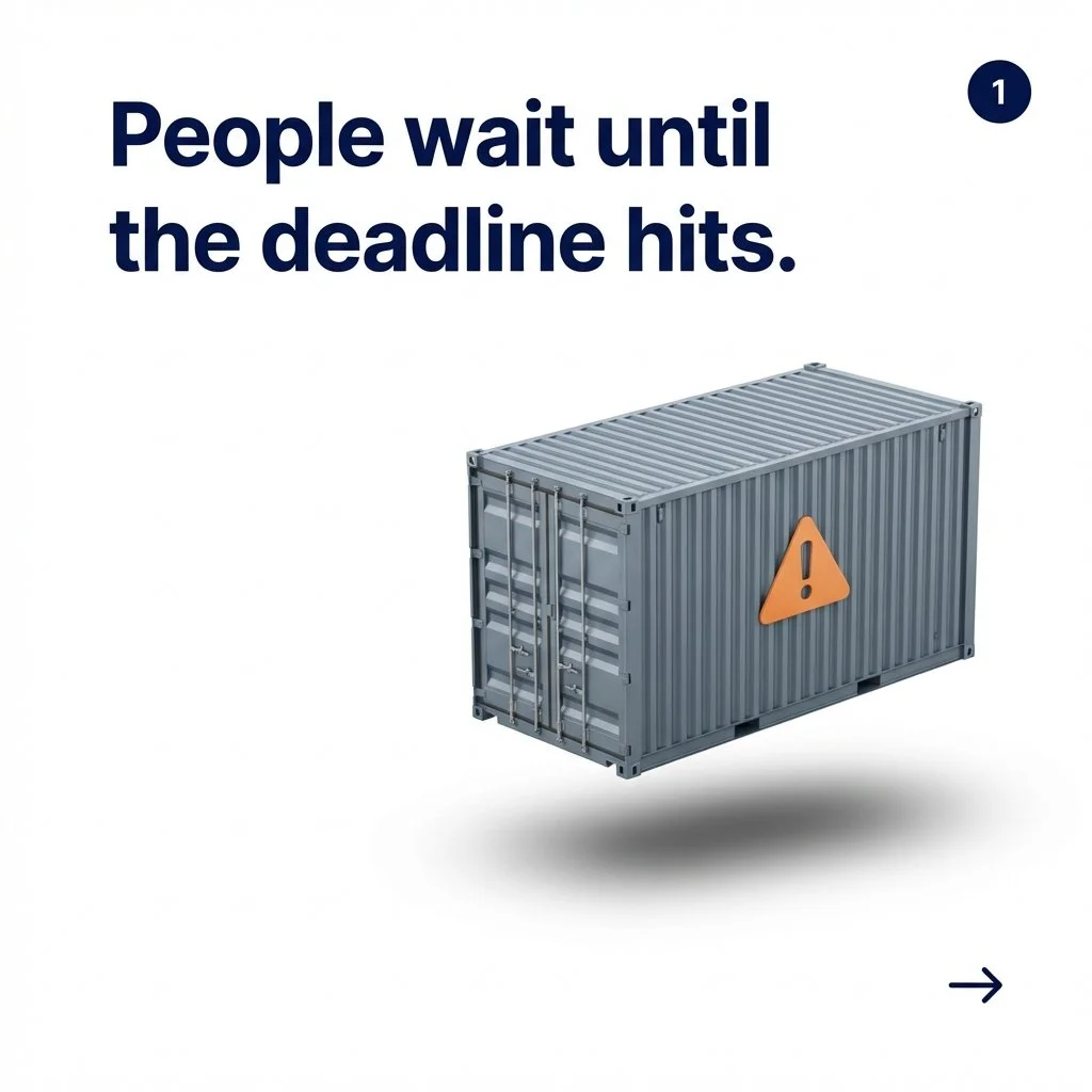 I spent years in manufacturing before building compliance infrastructure.

The pattern is always the same.

People wait until the deadline hits. Then panic when their shipments get rejected at the border.

&pound;5,000 per day in storage fees adds up
