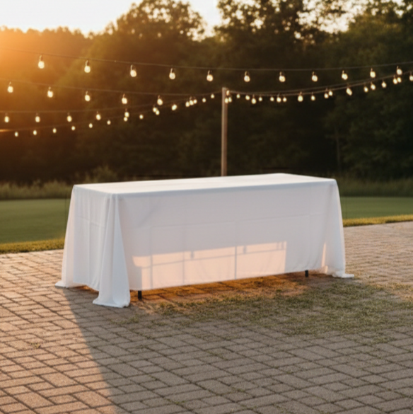 Rectangle Table Linens - White